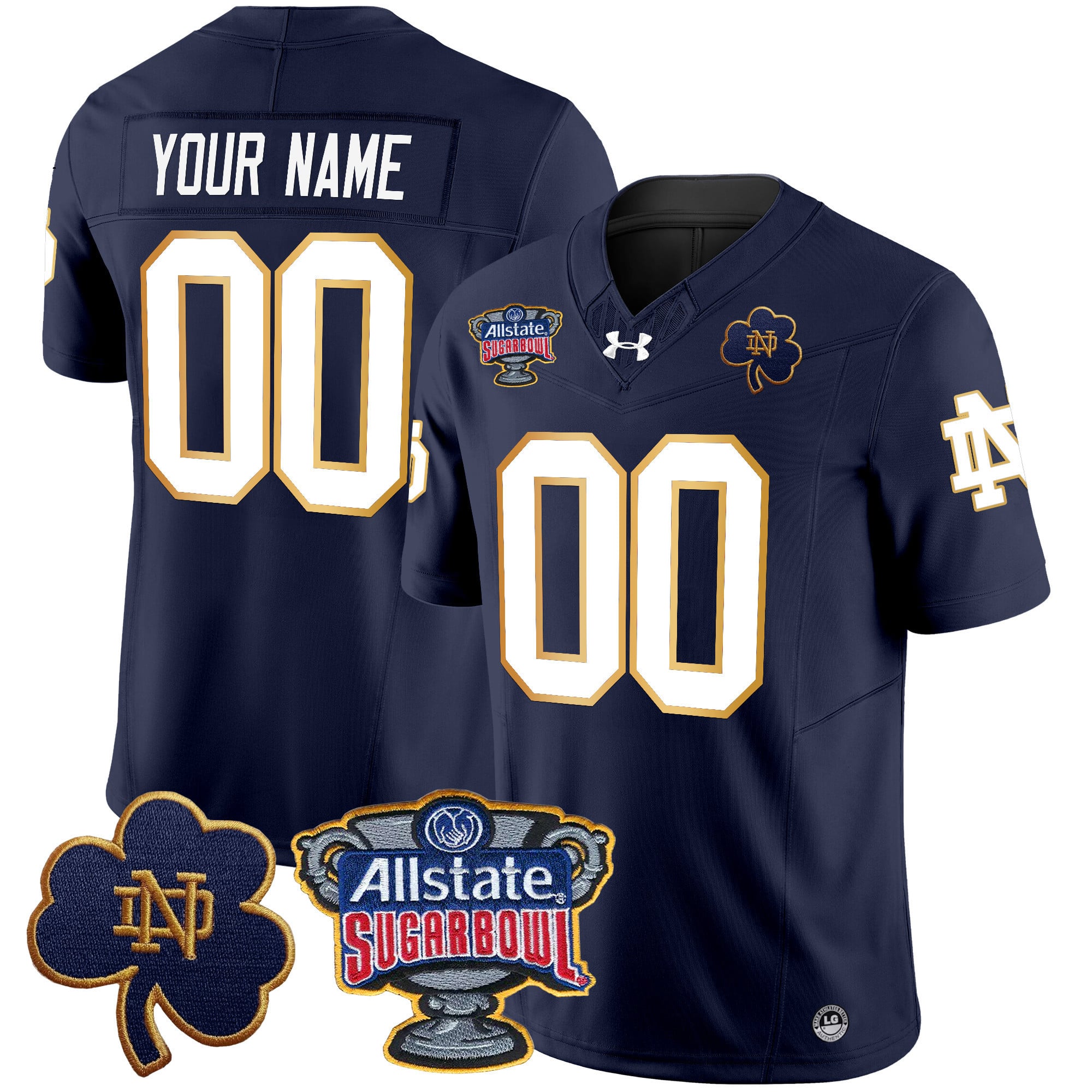 Alternative view of white college Under Armour Notre Dame Jersey - Under Armour Notre Dame