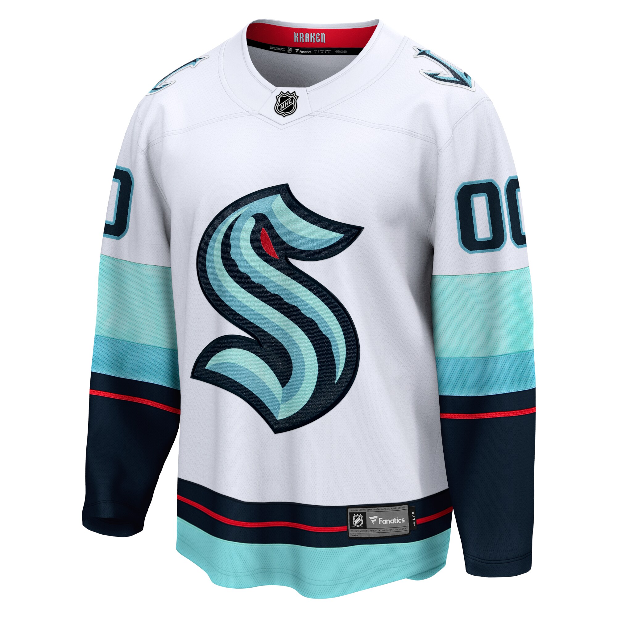 Alternative view of white Fanatics Kraken Away Jersey - Fanatics Kraken Away Jersey