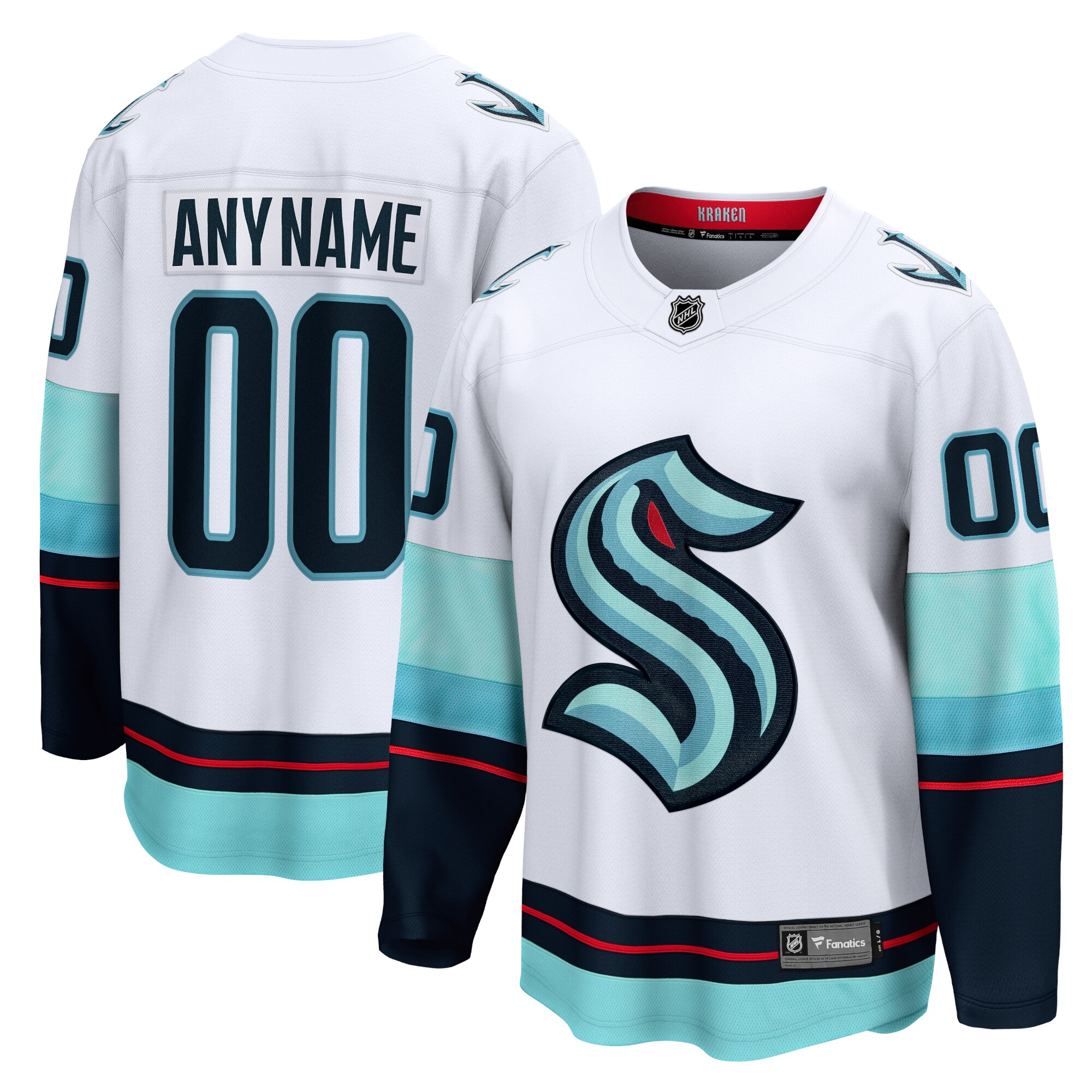 white Fanatics Kraken Away Jersey - Fanatics Kraken Away Jersey