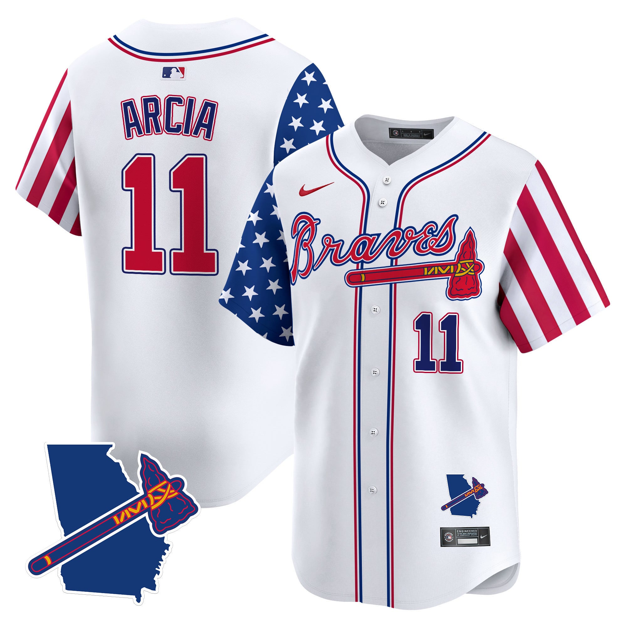 Alternative view of white Nike Acuña Jr. Braves Jersey - Nike Acuña Jr. Braves Jersey