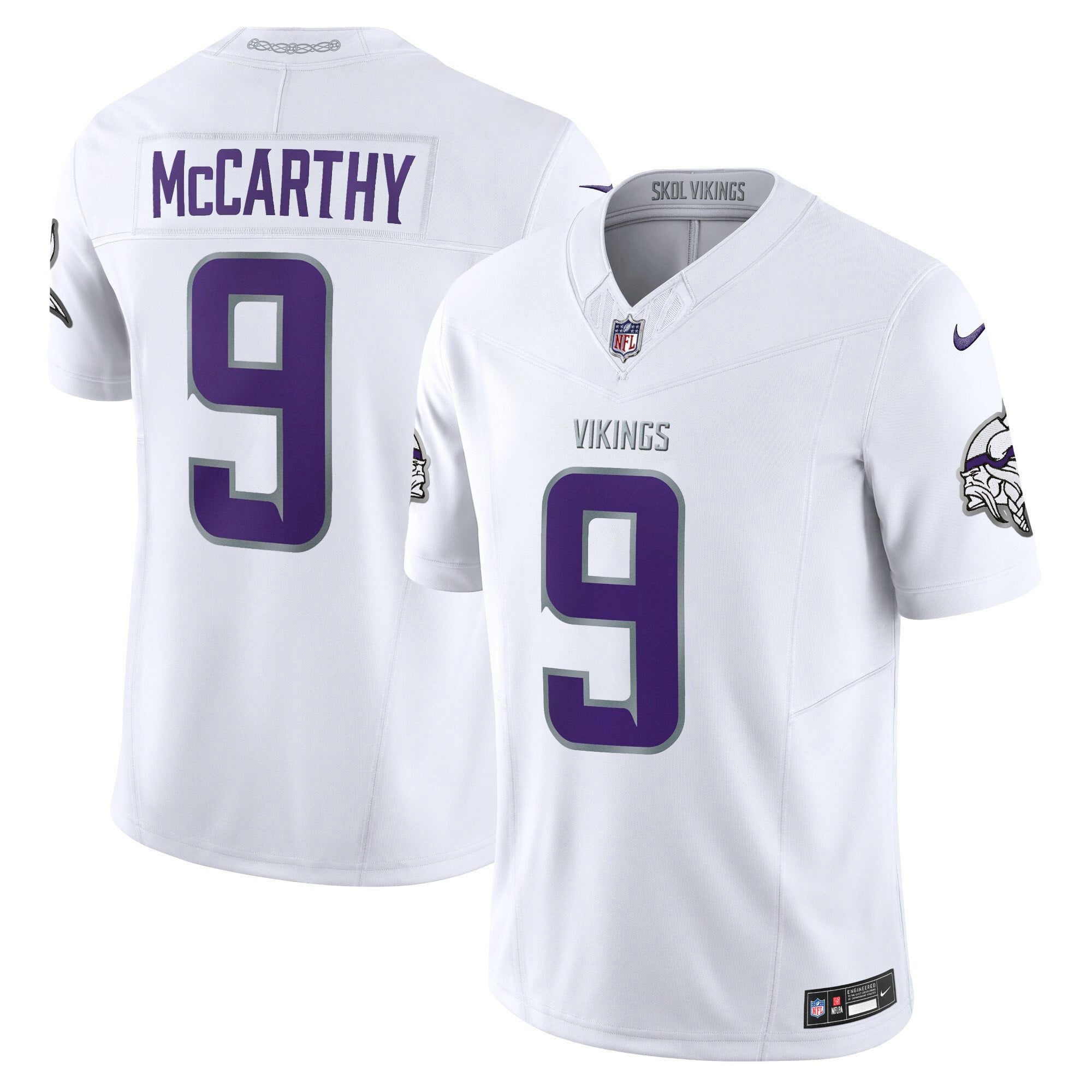 white Nike McCarthy Vikings Jersey - Nike McCarthy #9 Vikings Jersey