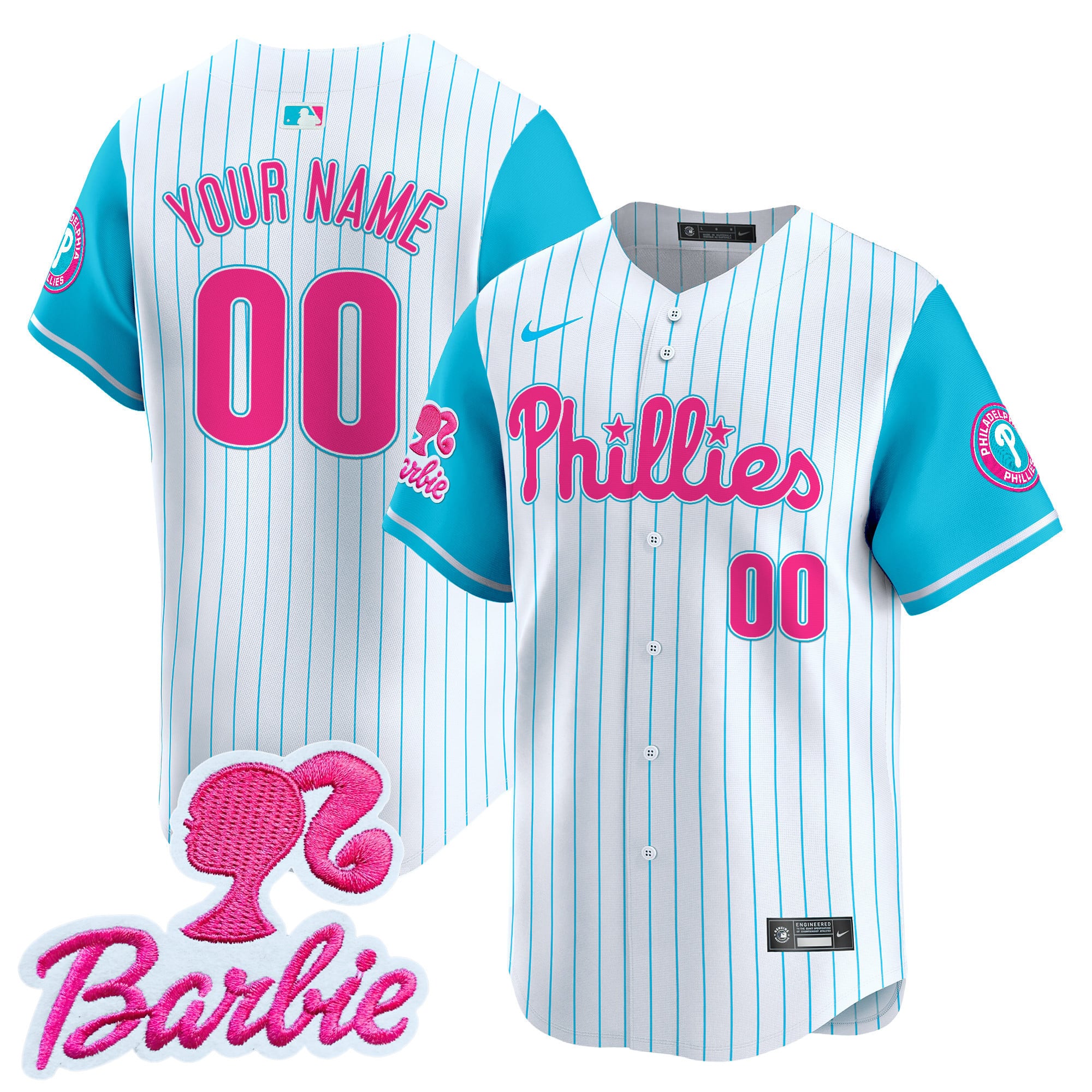 white Nike Phillies Barbie Jersey - Nike Phillies Barbie Jersey