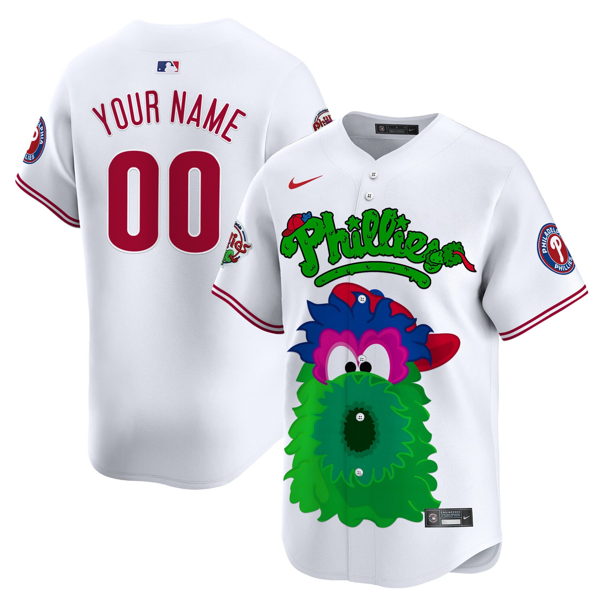 white Nike Phillies Phanatic Jersey - Nike Phillies Phanatic Jersey