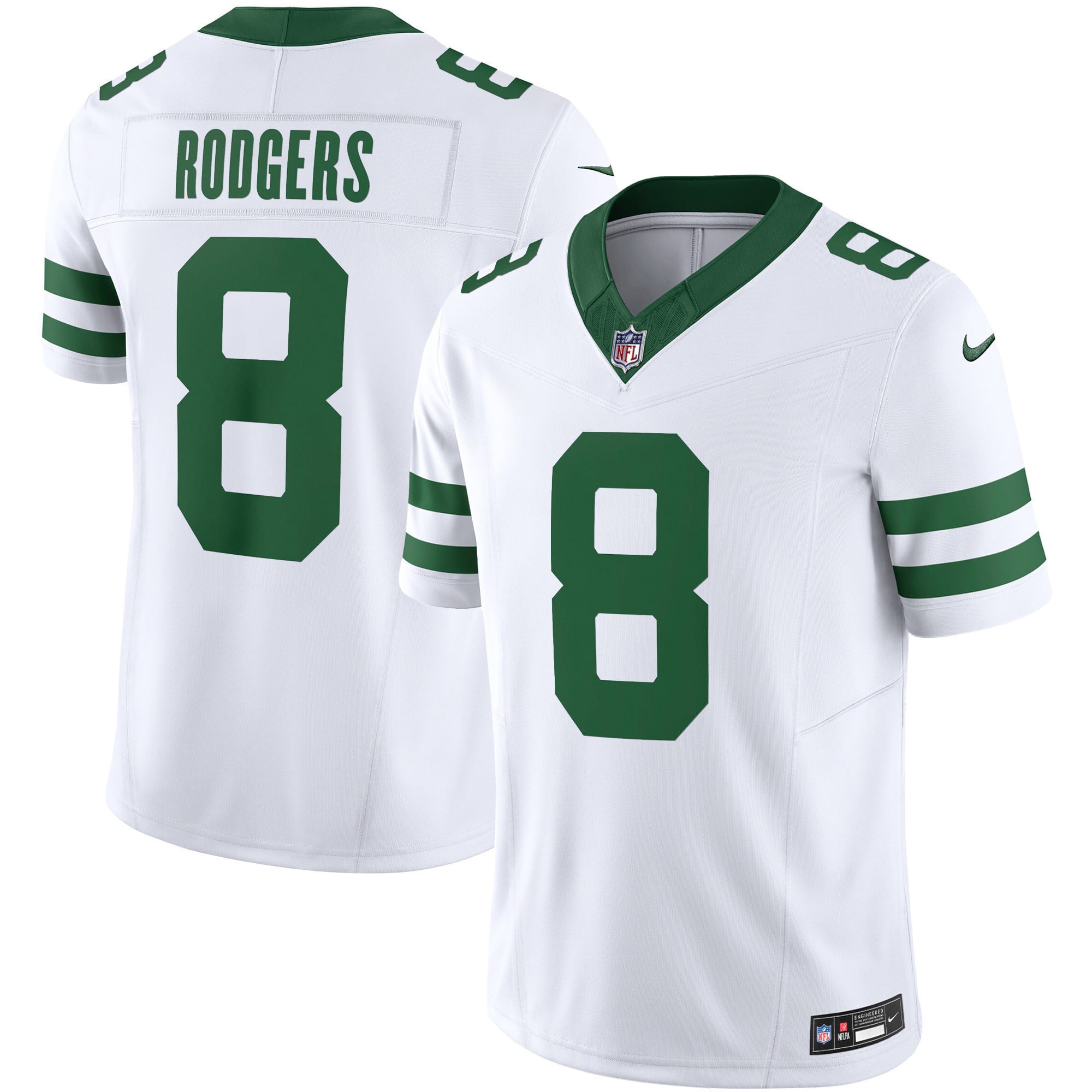 white Nike Rodgers #8 Jets Jersey - Nike Rodgers #8 Jets Jersey