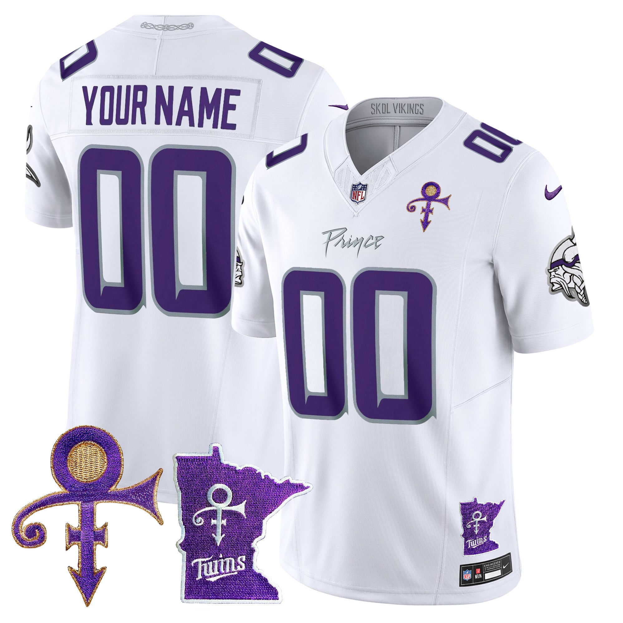 white Nike Vikings Prince Jersey - Nike Vikings Prince Jersey - White