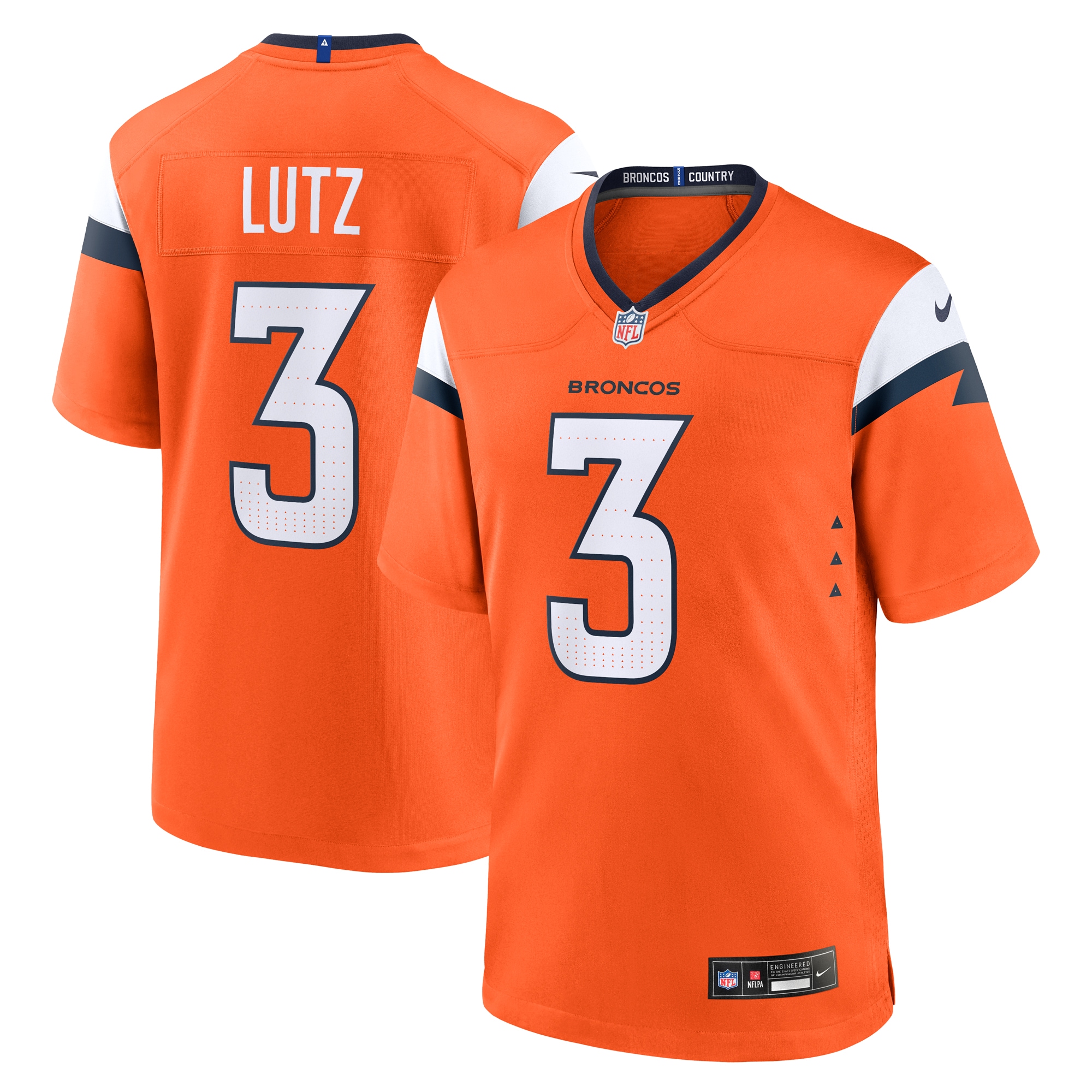 Wil Lutz Denver Broncos Team Game Jersey - Orange