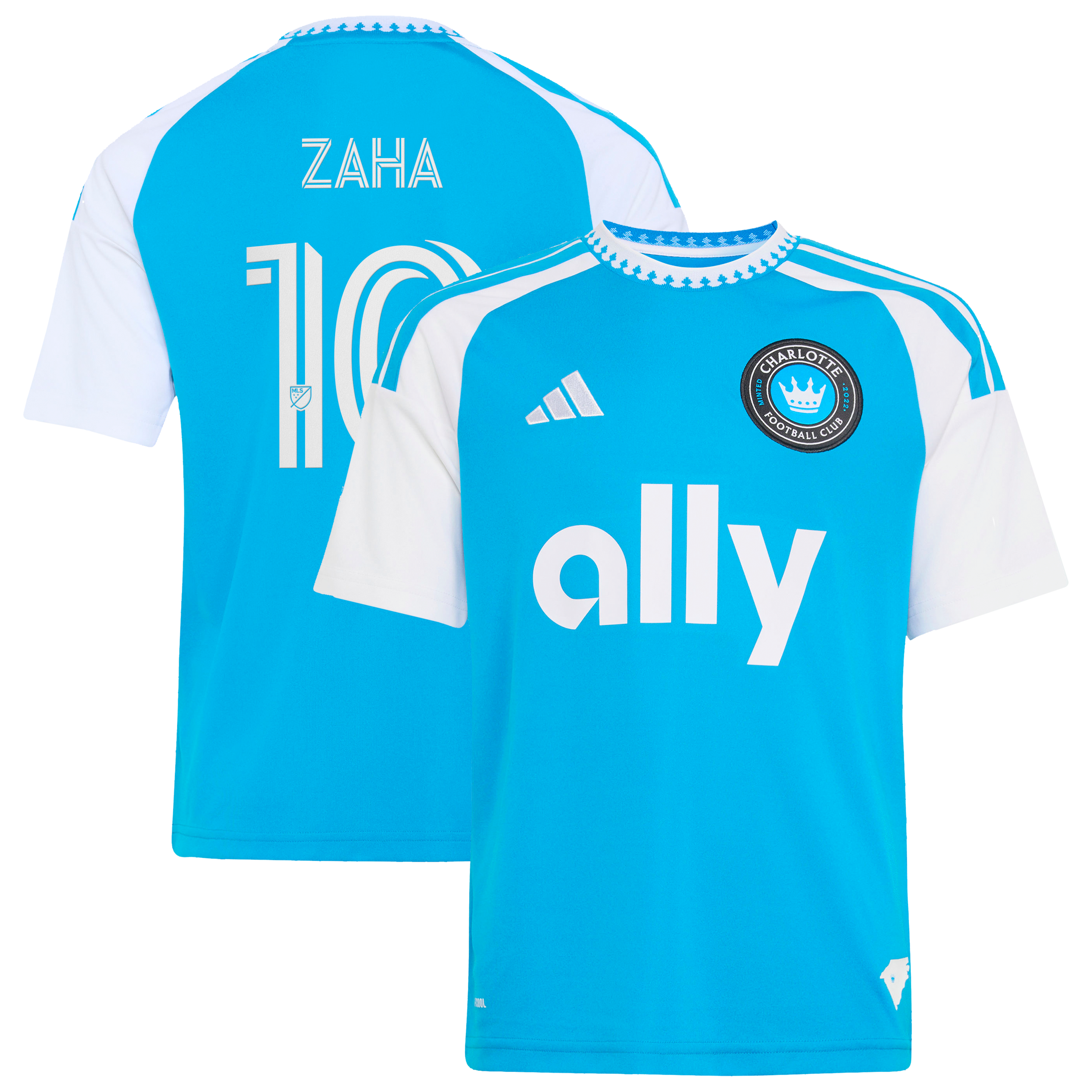 Wilfried Zaha Charlotte FC Youth 2026 Carolina Kit: Crowns Up Jersey - Blue