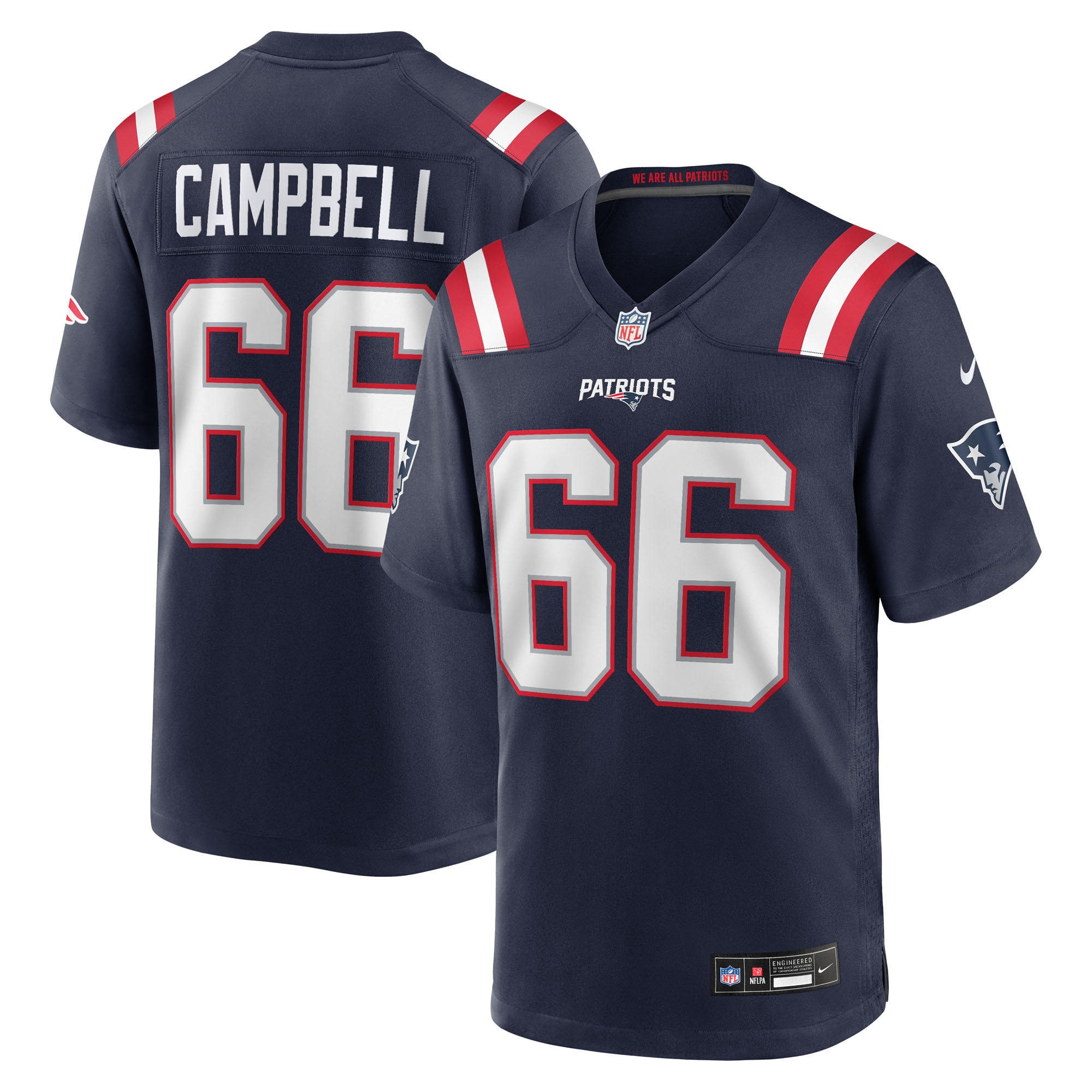 Will Campbell New England Patriots Team Game Jersey - Navy