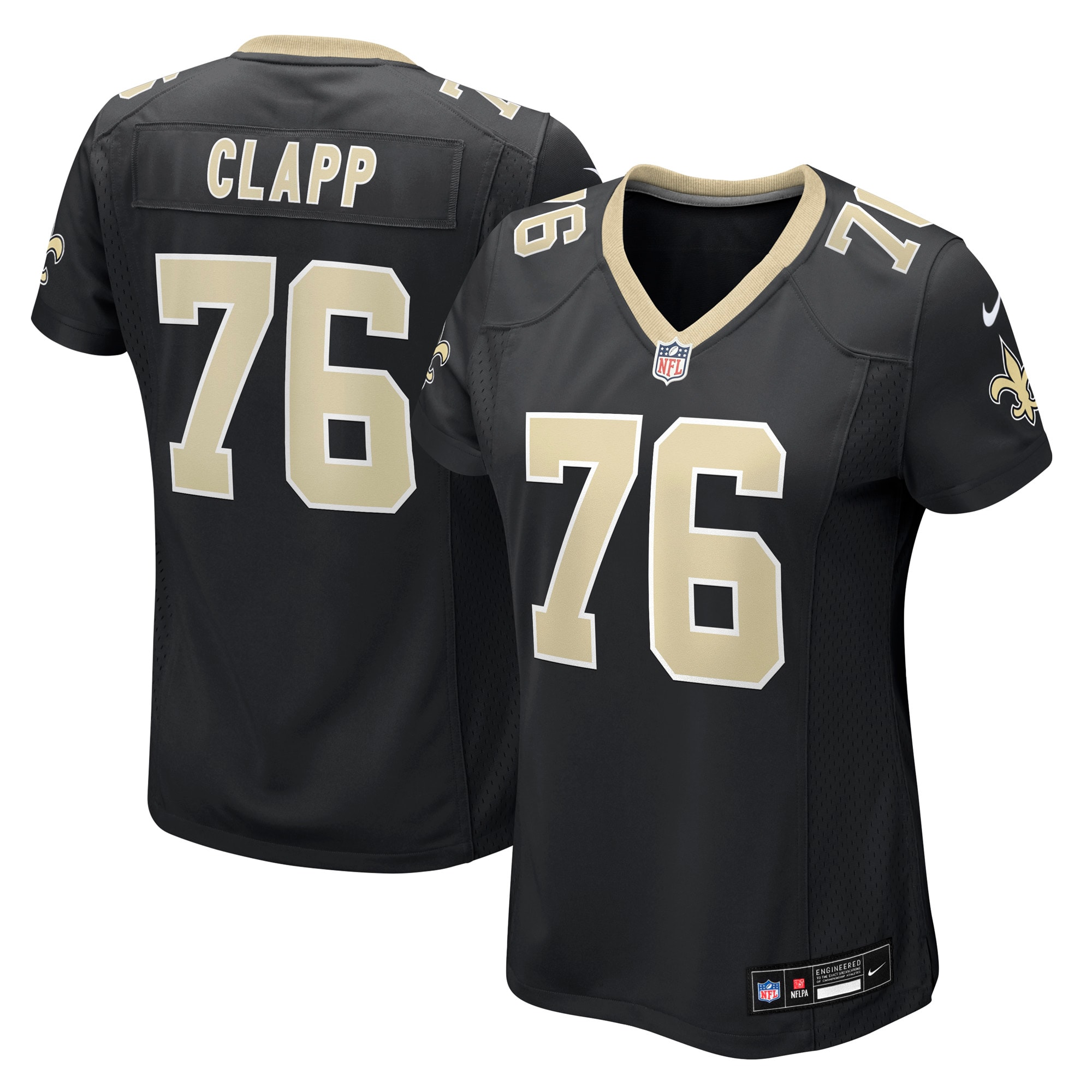 Will Clapp New Orleans Saints Women's Team Game Jersey - Black
