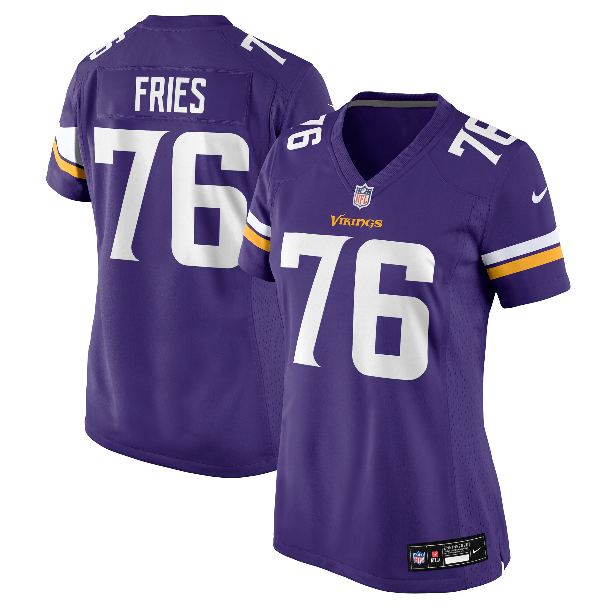 Will Fries Minnesota Vikings Women's Team Game Jersey - Purple