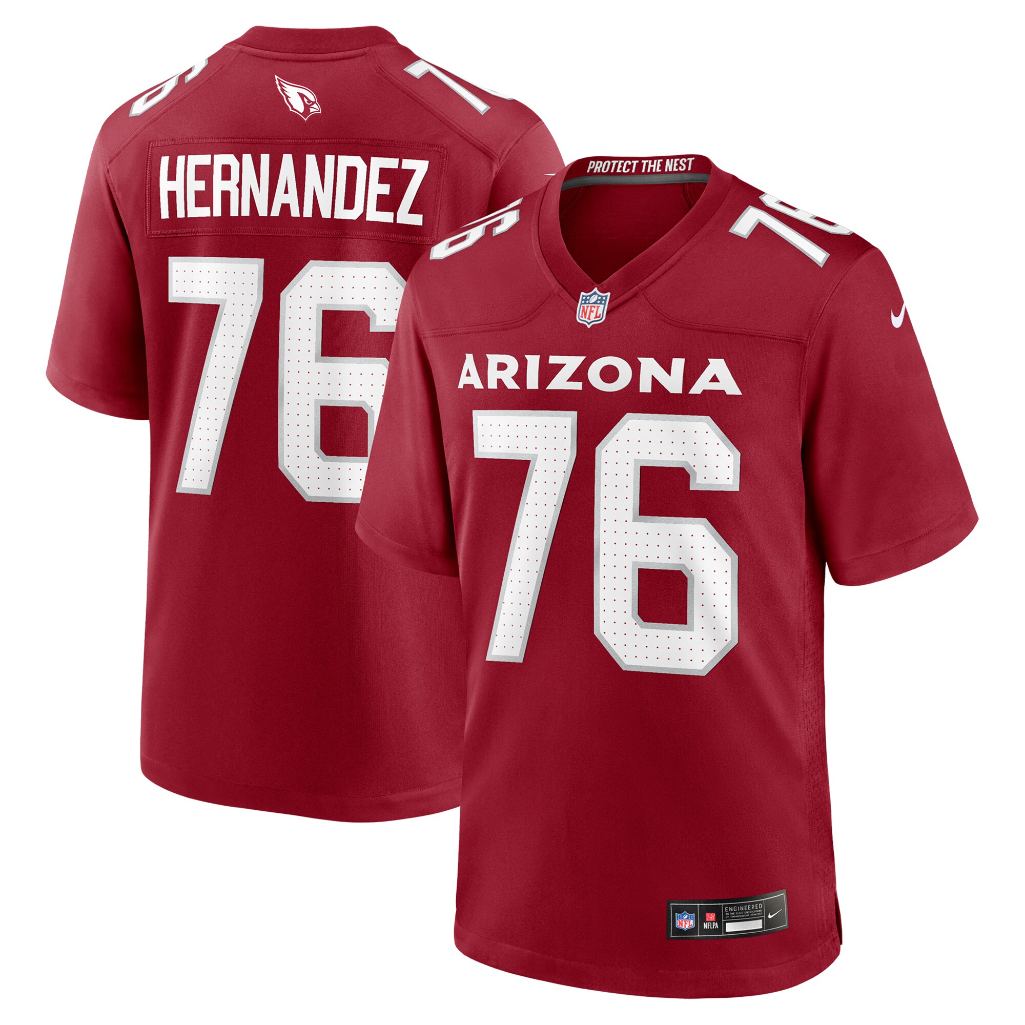 Will Hernandez Arizona Cardinals Team Game Jersey - Cardinal