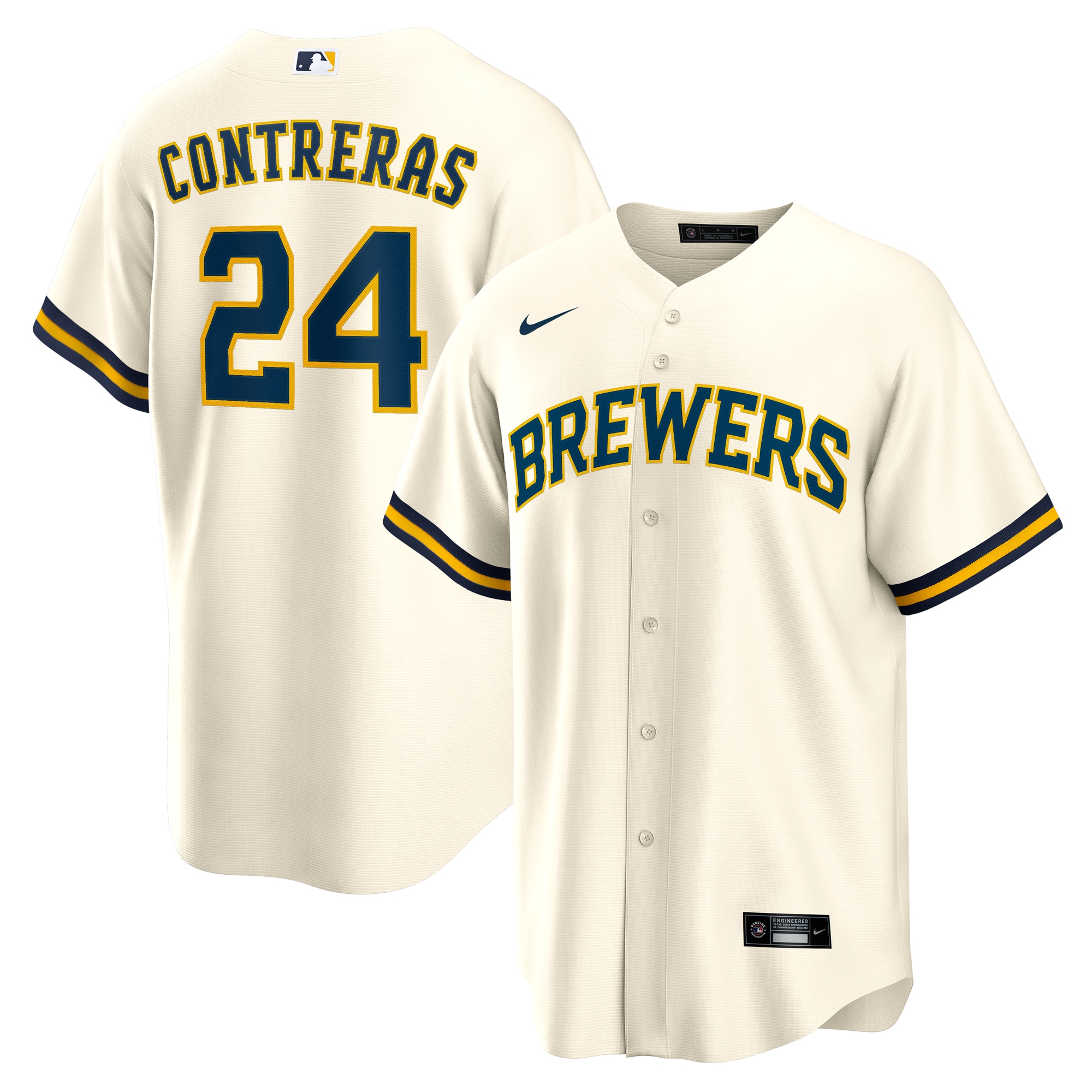 William Contreras Milwaukee Brewers Home Jersey - Cream