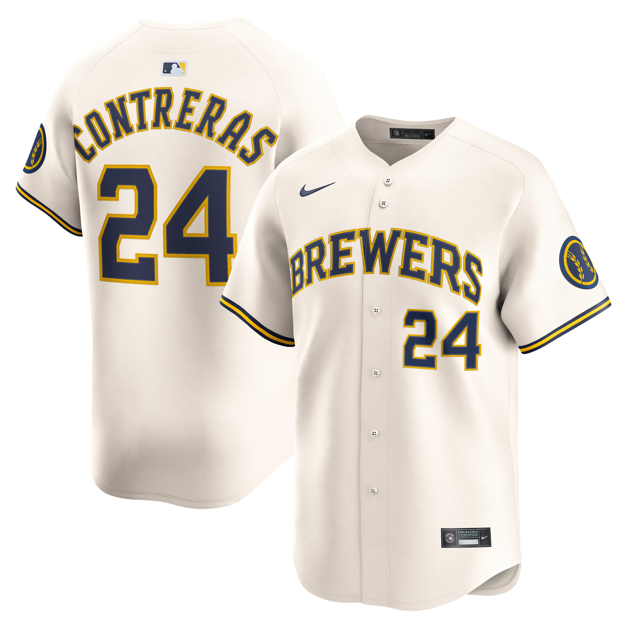 William Contreras Milwaukee Brewers Home Limited Player Jersey - Cream