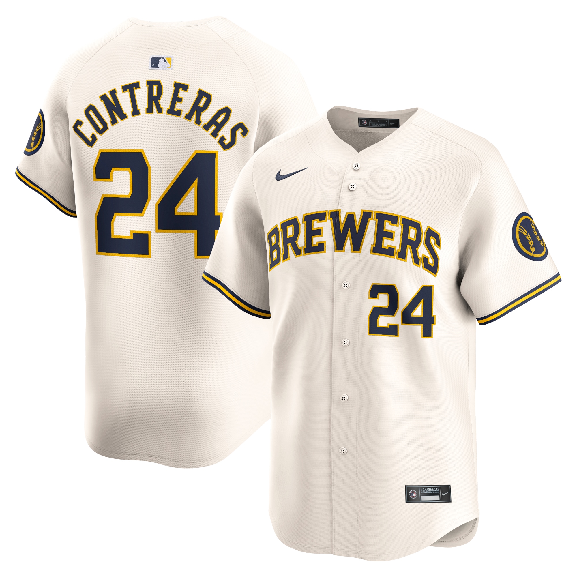 William Contreras Milwaukee Brewers Home Limited Player Jersey - Cream
