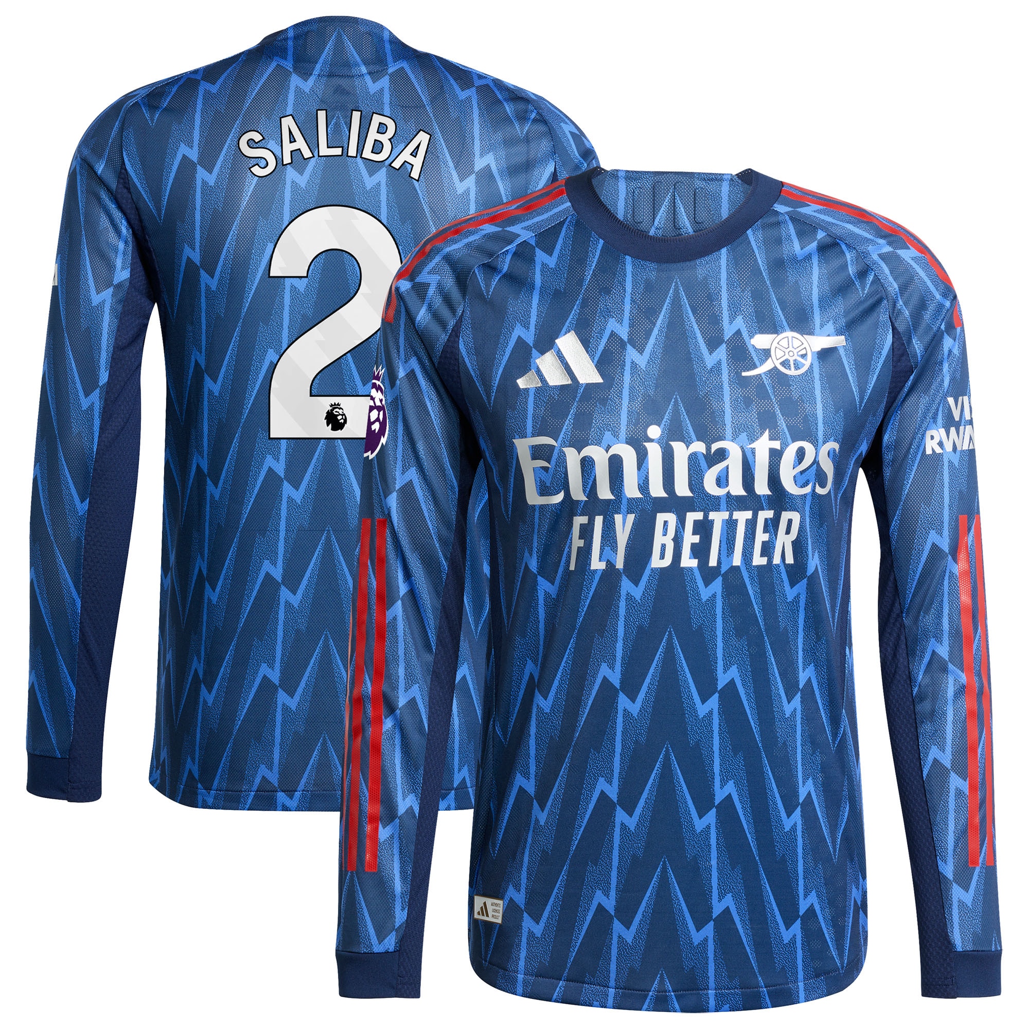 William Saliba Arsenal 2025/26 Away Long Sleeve Player Jersey