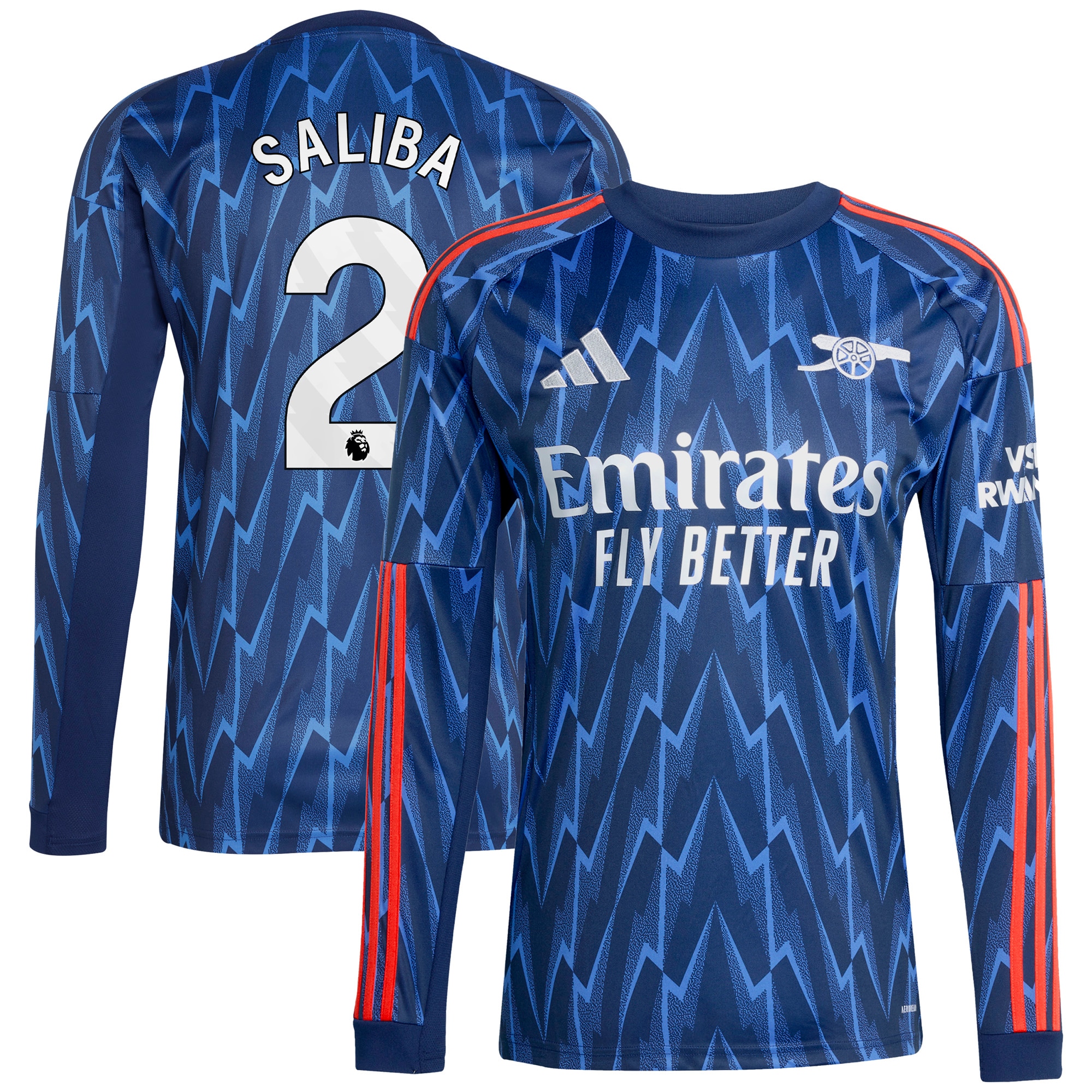 William Saliba Arsenal 2025/26 Away Long Sleeve Player Jersey