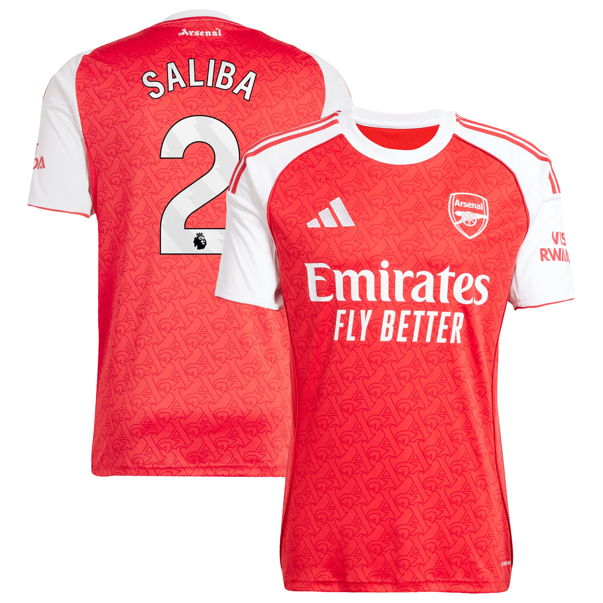 William Saliba Arsenal 2025/26 Home Player Jersey
