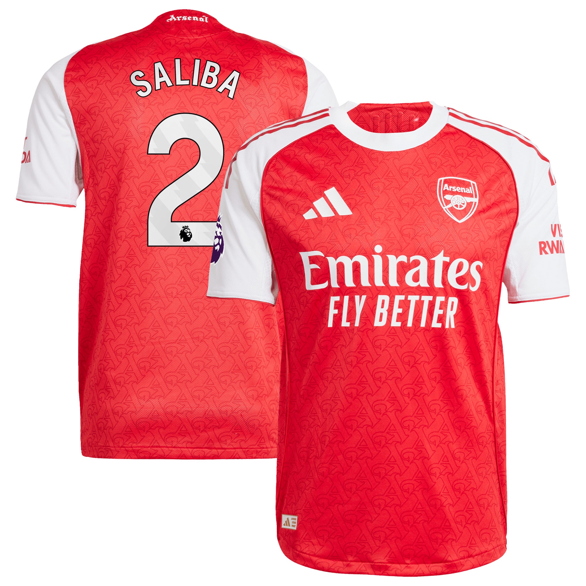 William Saliba Arsenal 2025/26 Home Player Jersey