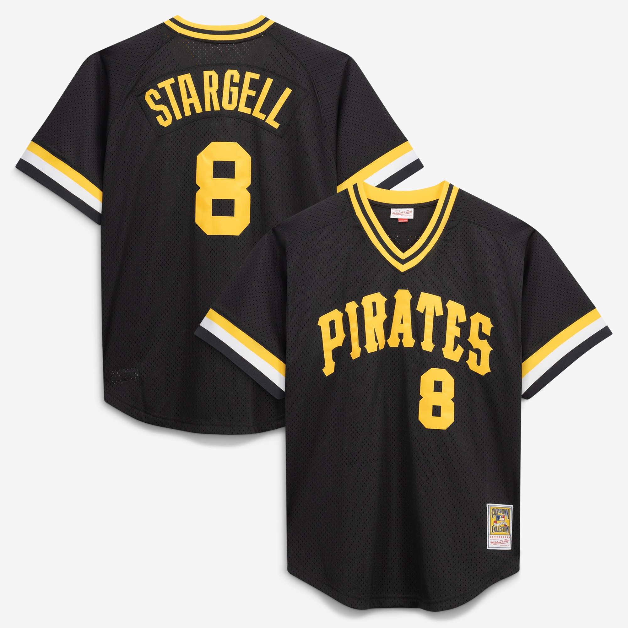 Willie Stargell Pittsburgh Pirates Cooperstown Collection Big & Tall Mesh Batting Practice Jersey - Black