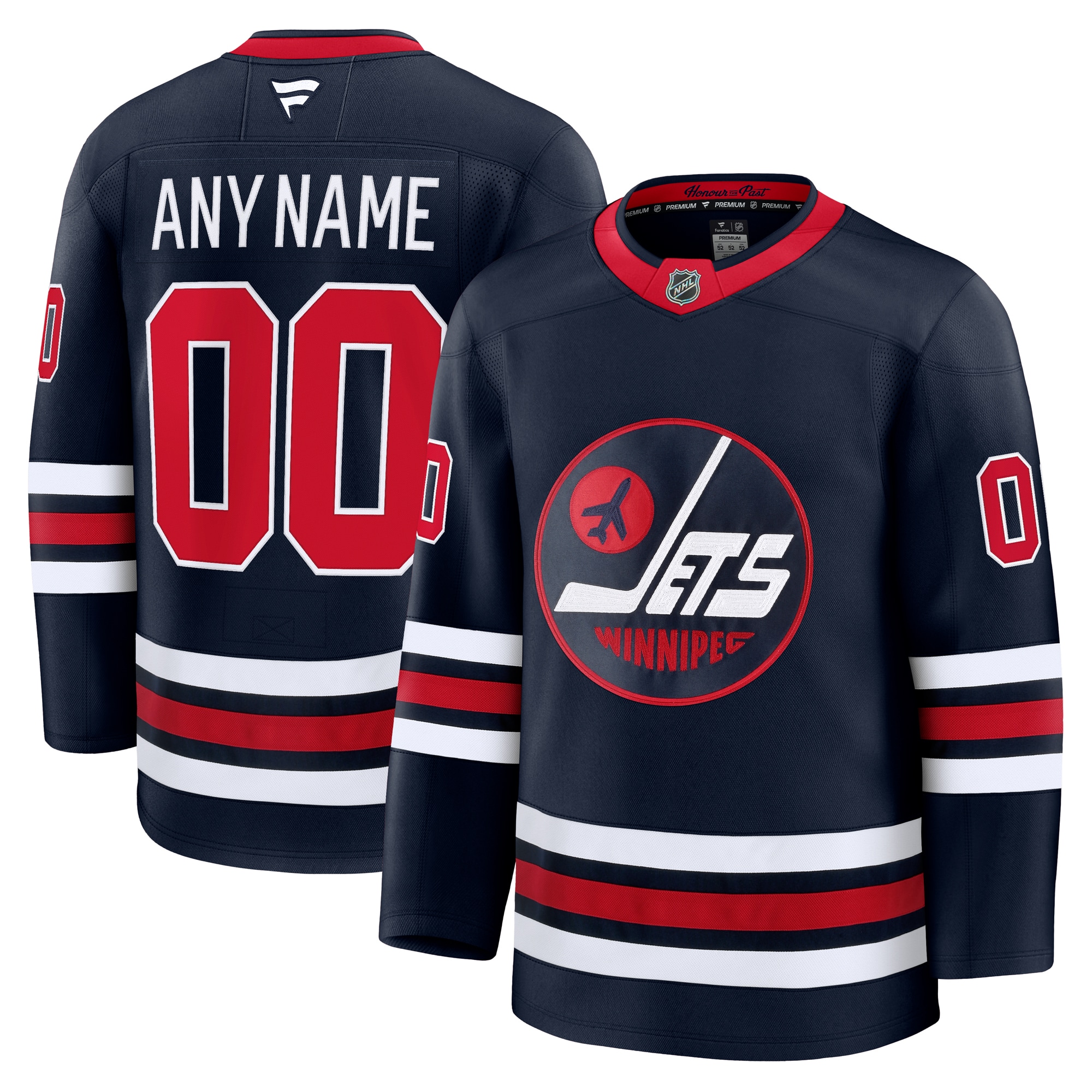 Winnipeg Jets Fanatics Alternate Premium Custom Jersey - Navy