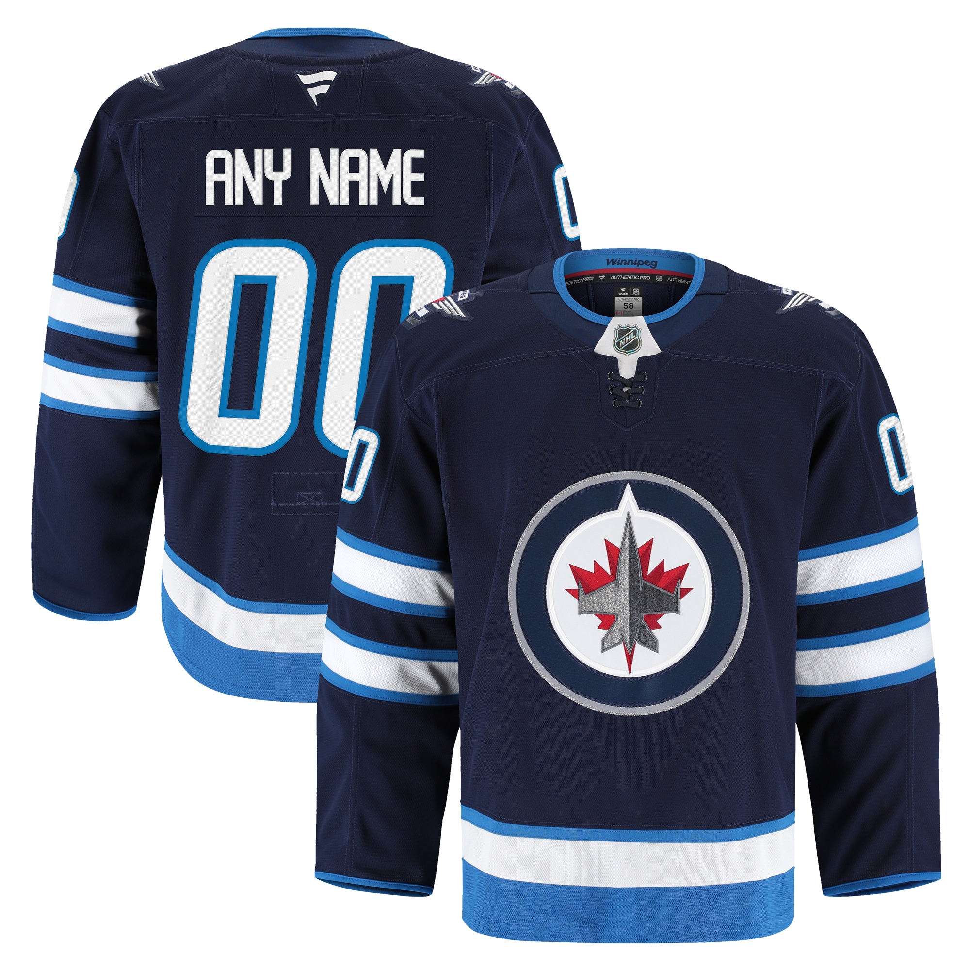 Winnipeg Jets Fanatics Home Pro Custom Jersey - Navy