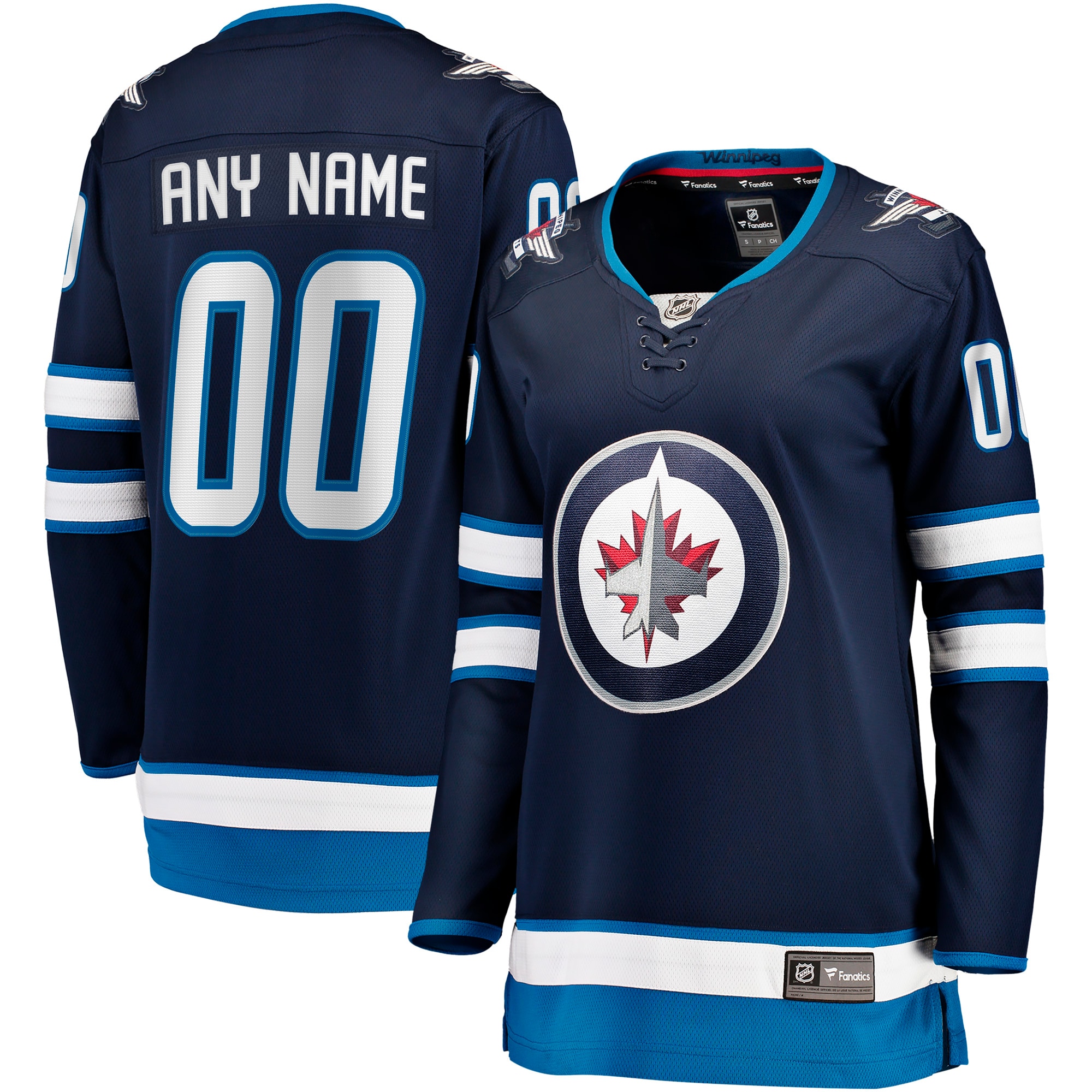Winnipeg Jets Fanatics Women's Home Breakaway Custom Jersey - Blue