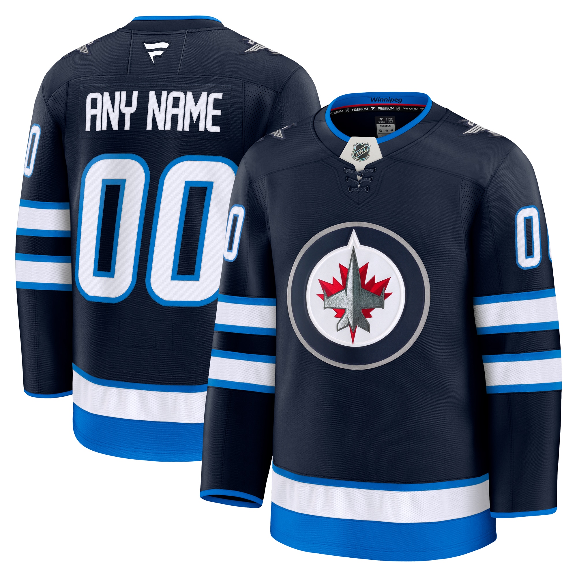 Winnipeg Jets Navy Blue Jersey - Fanatics - Customizable