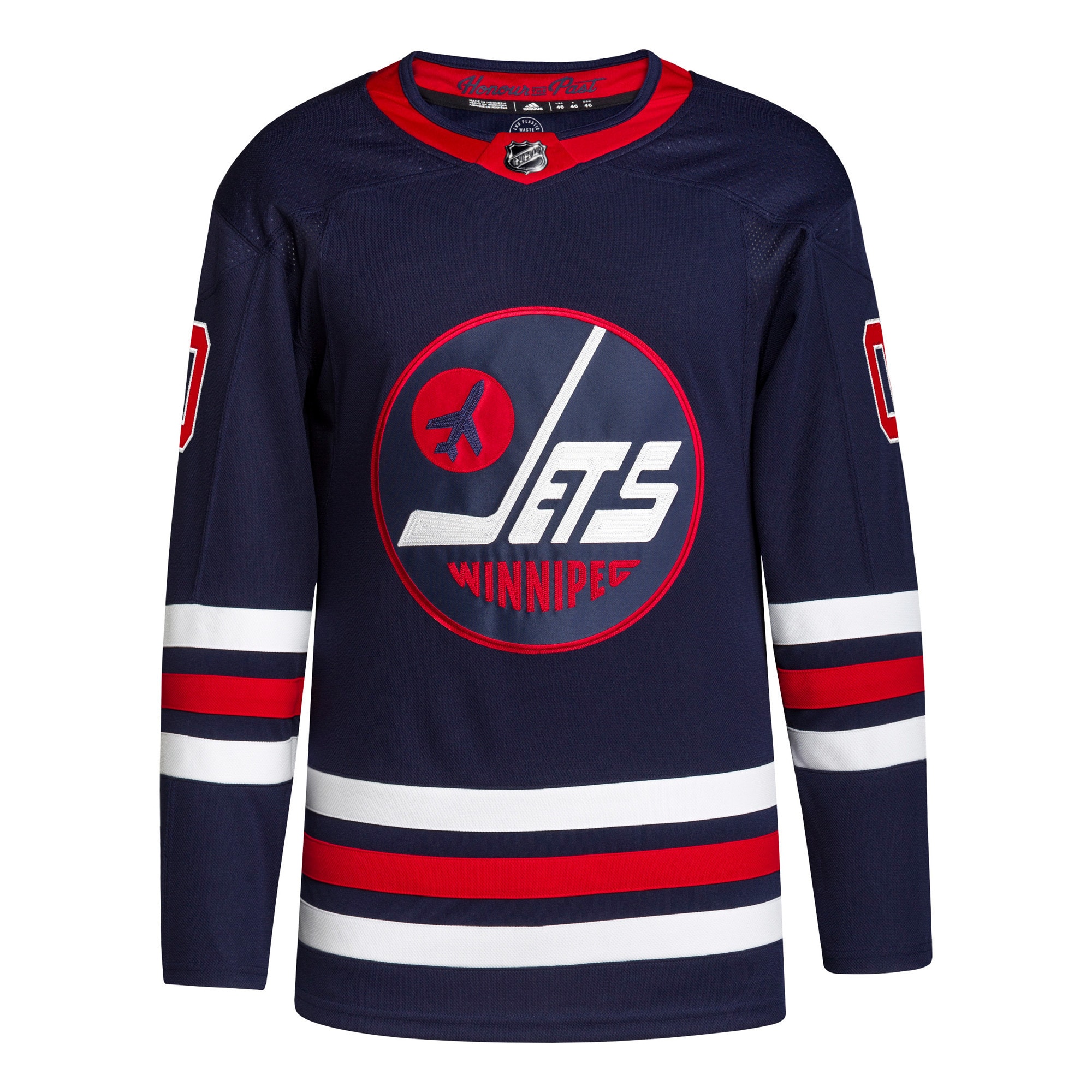 Alternative view of Winnipeg Jets Navy Jersey - Adidas Winnipeg Jets Navy Authentic Jersey