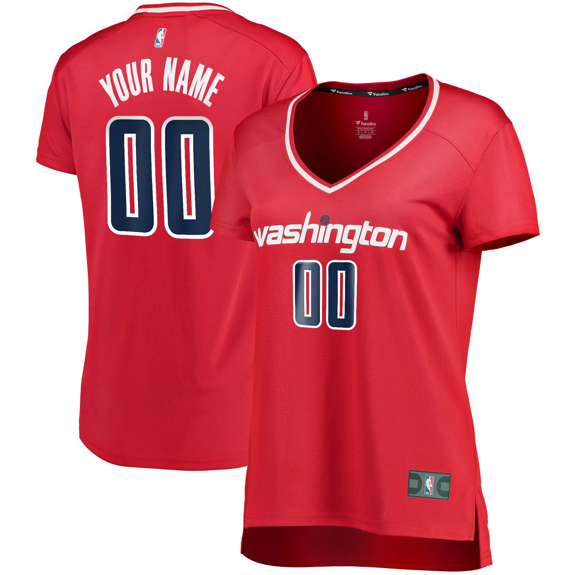 Wizards Custom Red V-Neck Jersey - Fanatics Women’s Wizards Jersey