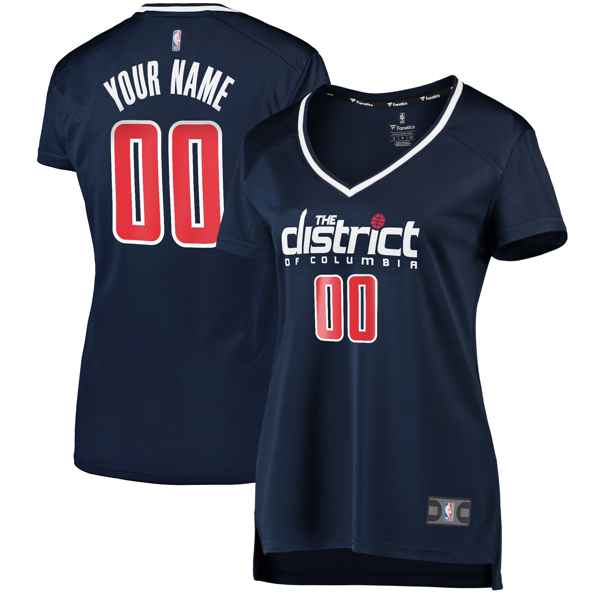 Wizards Navy Custom Jersey - Fanatics - Women’s V-Neck