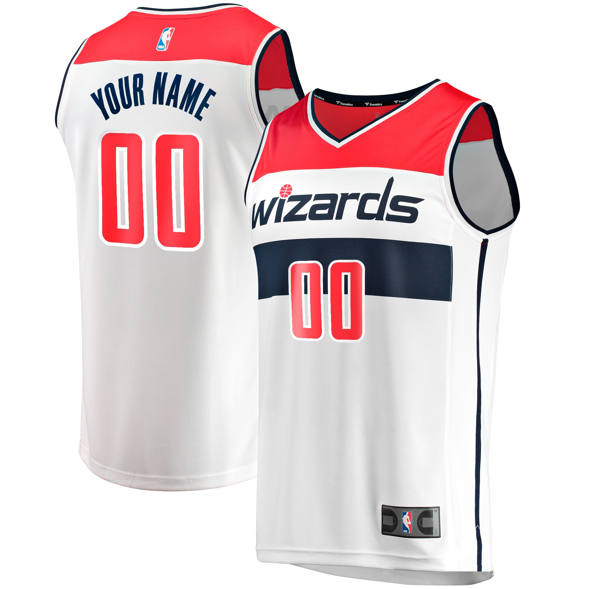 Alternative view of Wizards Personalized White Jersey - Fanatics Wizards White Jersey