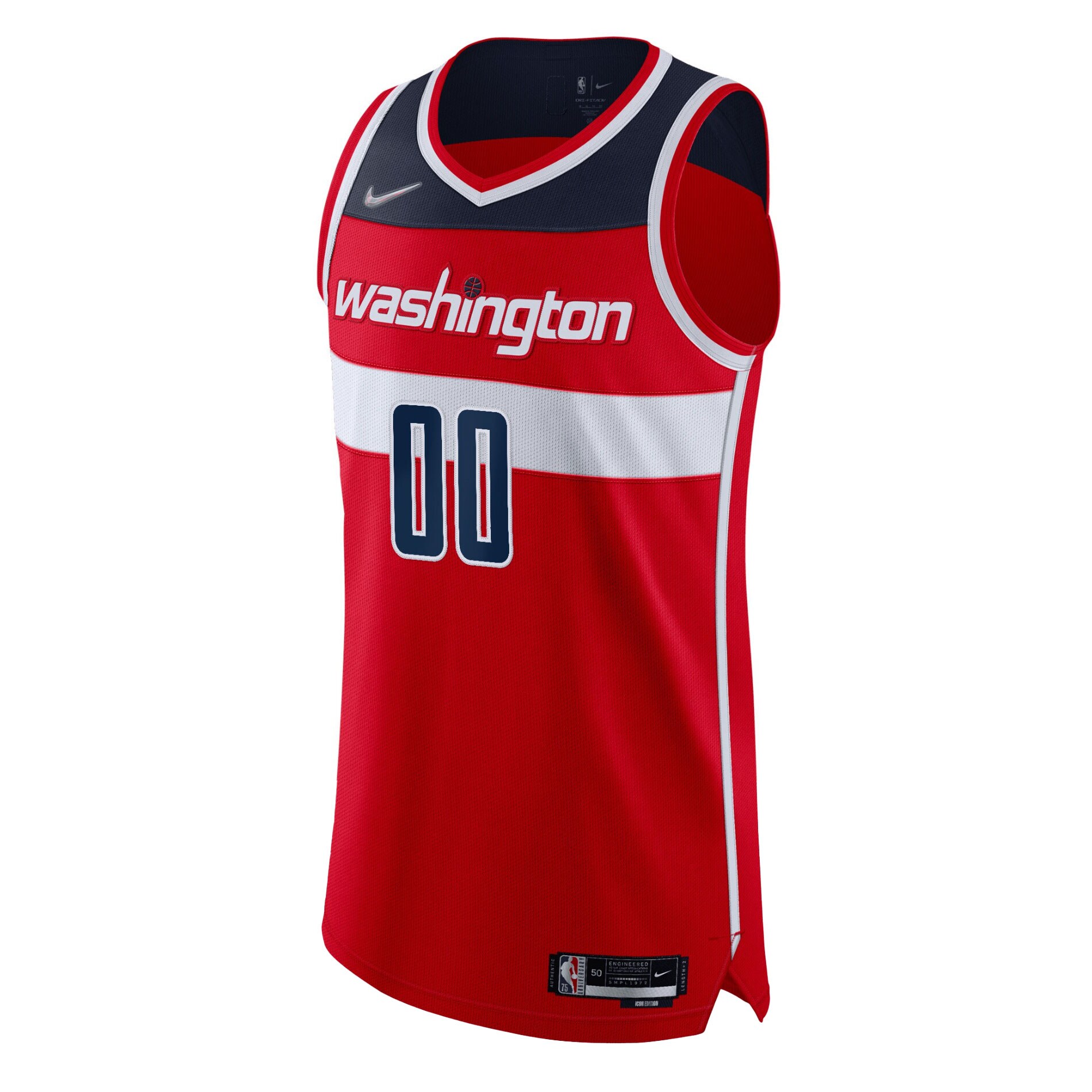 Alternative view of Wizards Red Custom Jersey - Nike Authentic Edition