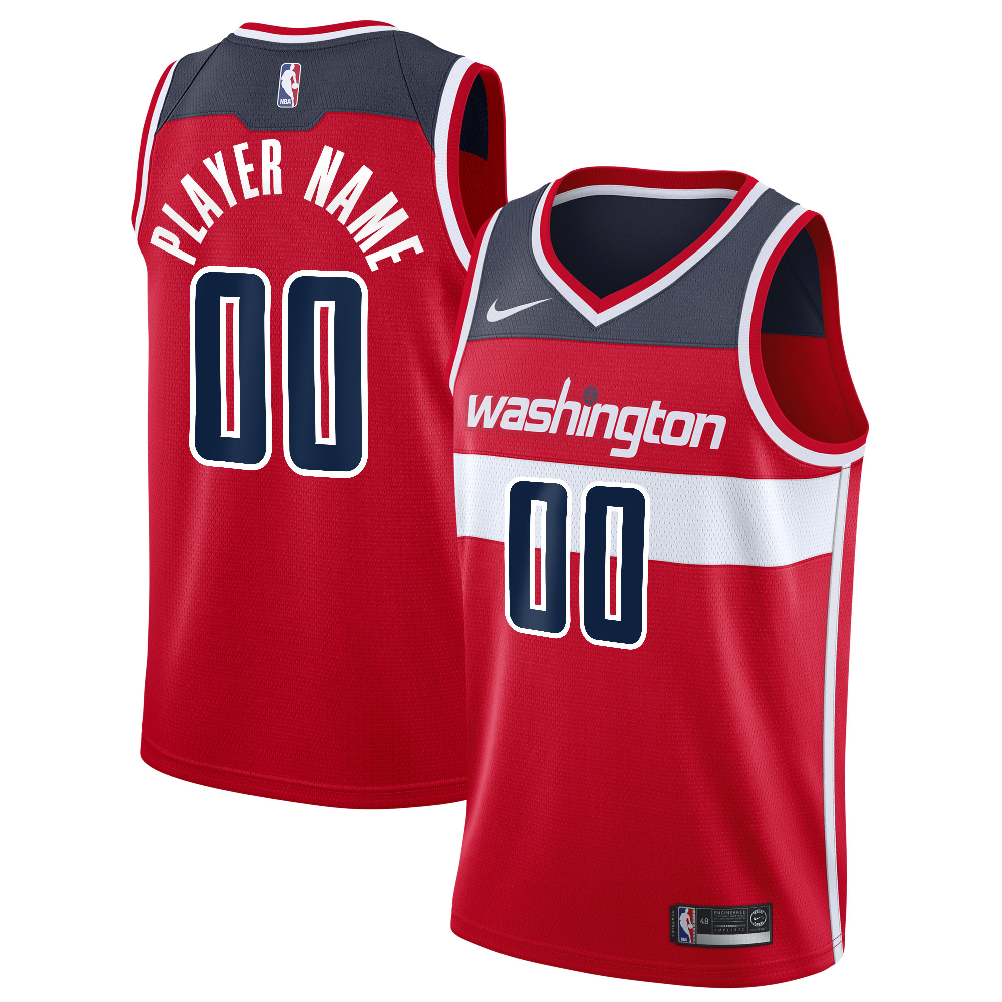 Alternative view of Wizards Red Custom Jersey nike statement - Nike Wizards Red Jersey
