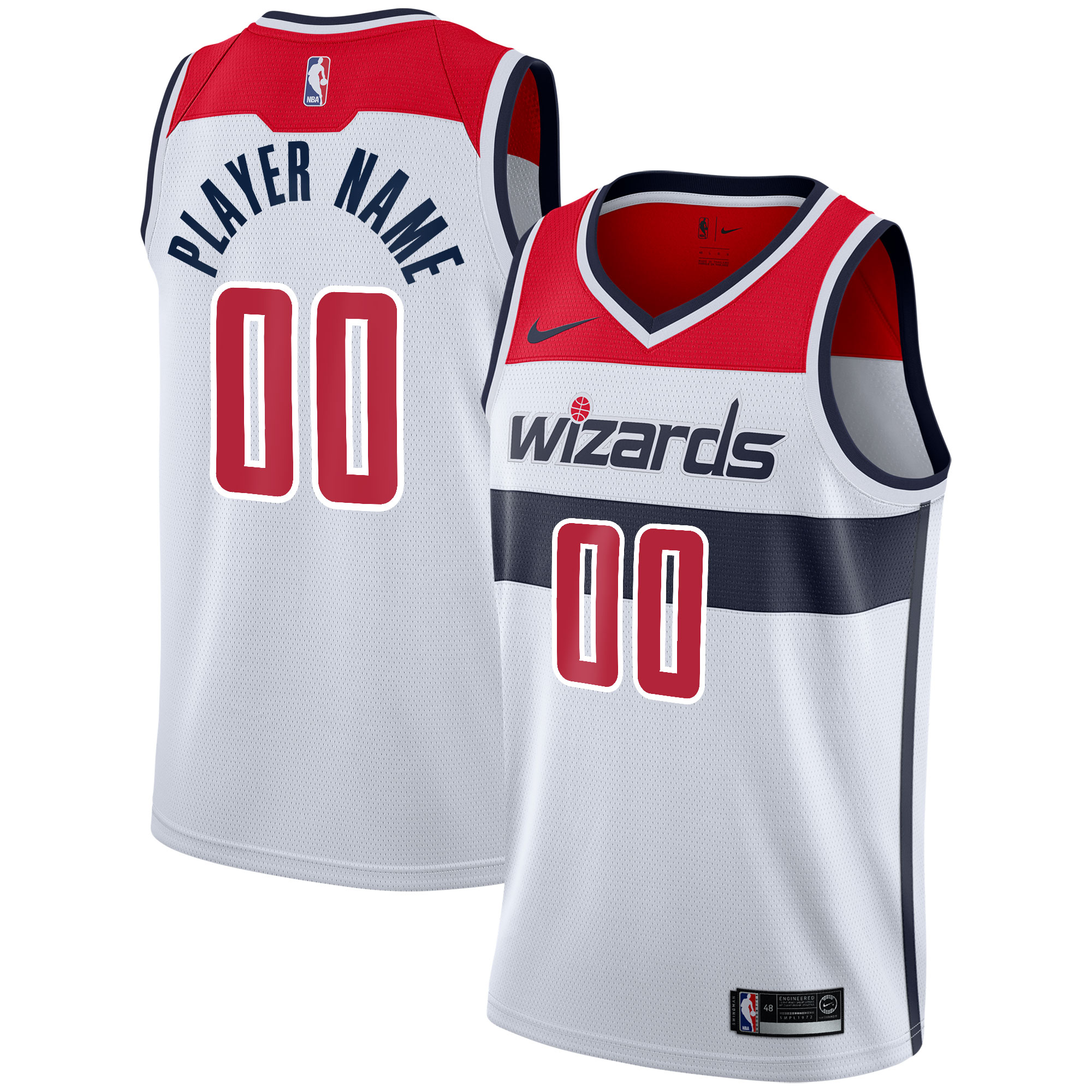 Wizards White Association Jersey nike - Nike Wizards White Jersey