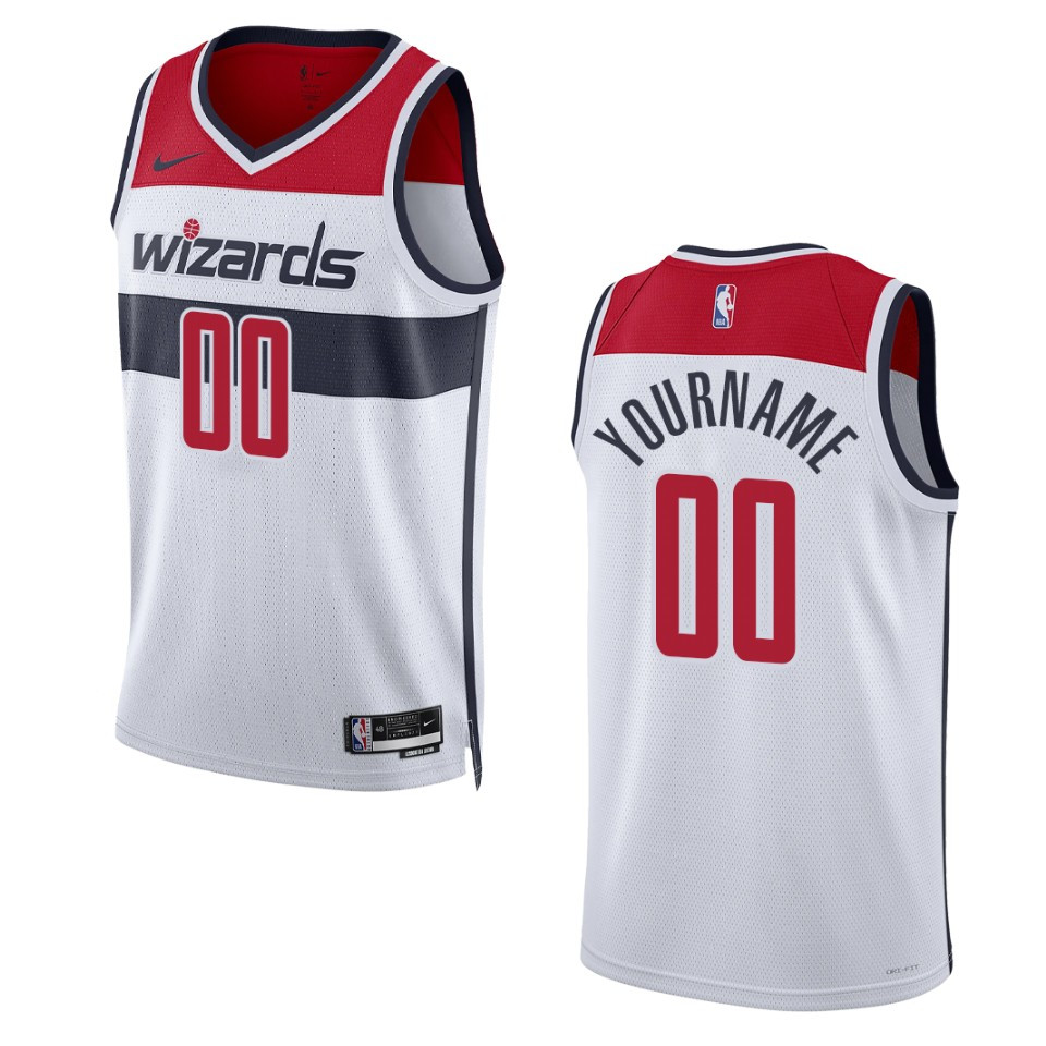 Wizards White Custom Jersey nike association - Nike Wizards White