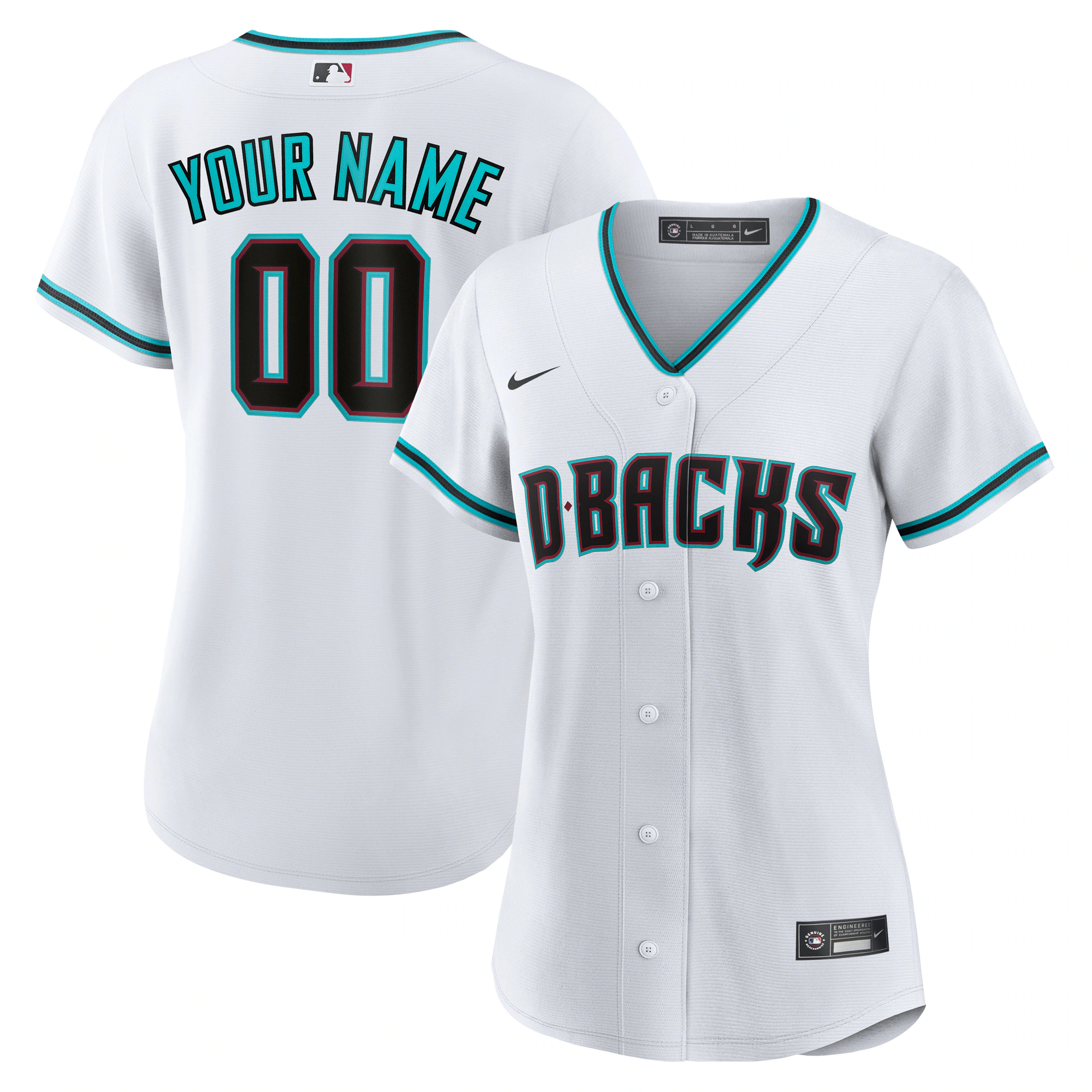 Women’s D-backs Custom Jersey - Nike Women’s D-backs White Custom