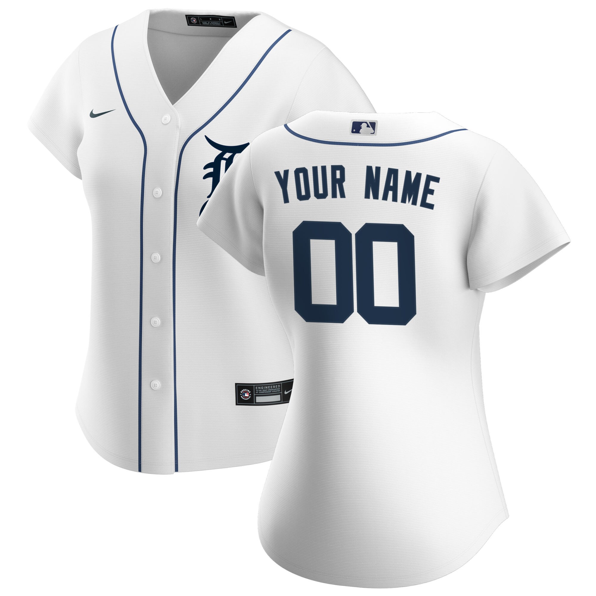Women’s Marlins Custom Jersey - Nike - White & Navy