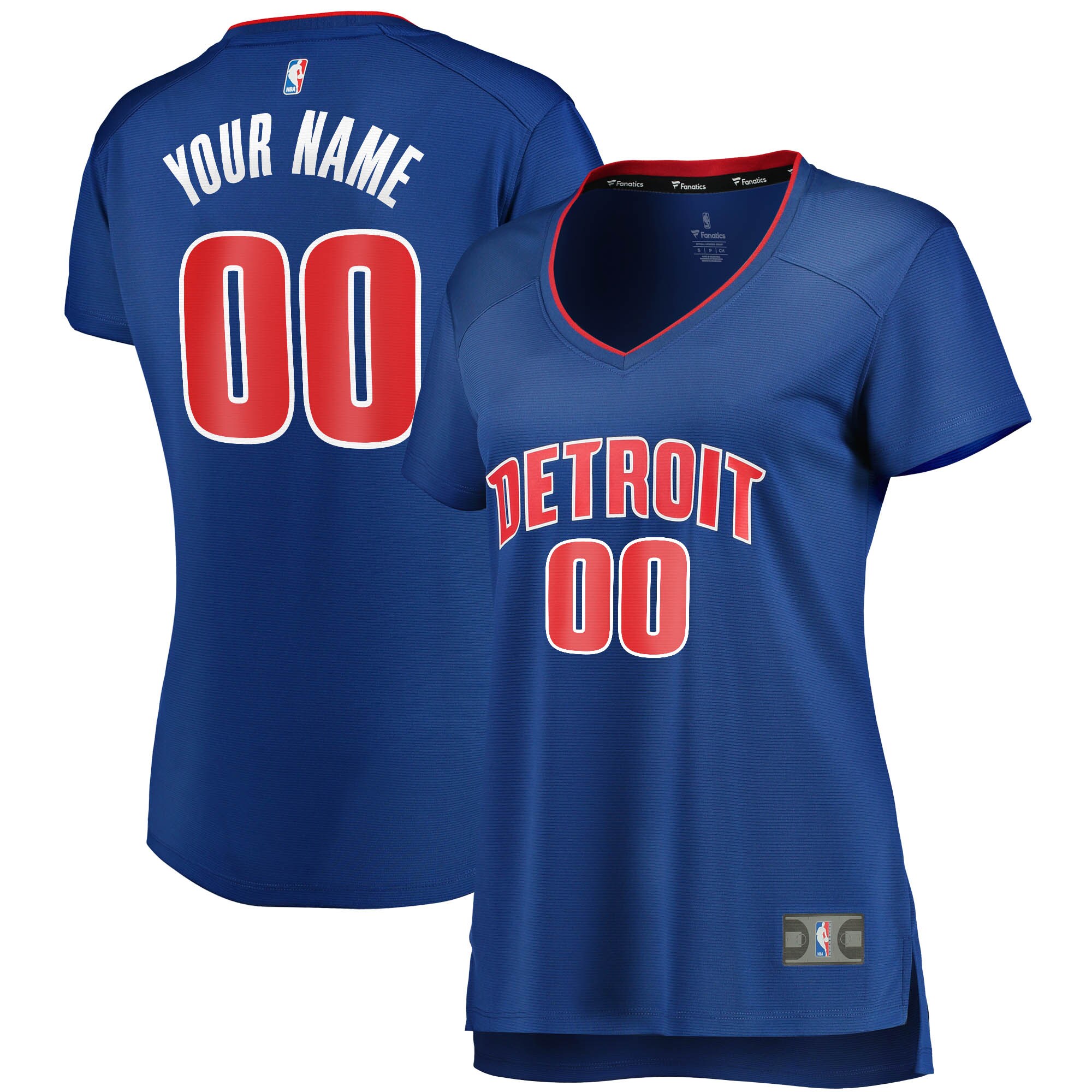 Alternative view of Women’s Pistons Blue Custom Jersey - Fanatics - Personalized