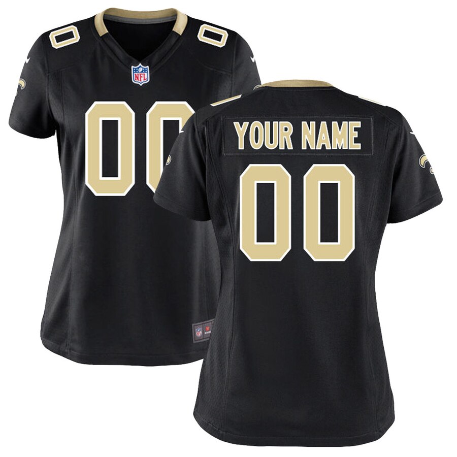 women Nike Saints Black Custom Jersey - Nike Saints Black Custom
