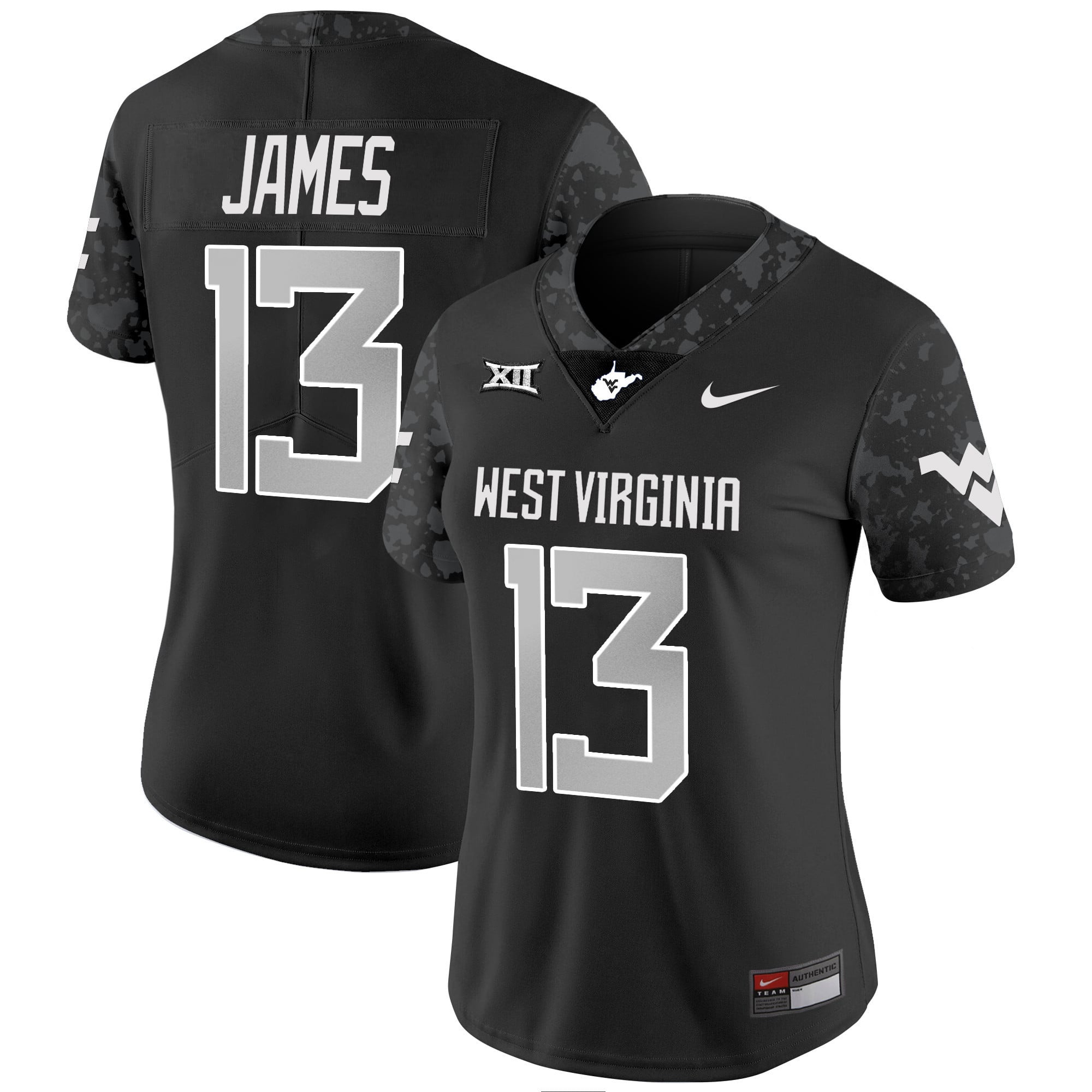 Alternative view of WVU Greene Black Jersey - Nike West Virginia #6 Greene Jersey - Black