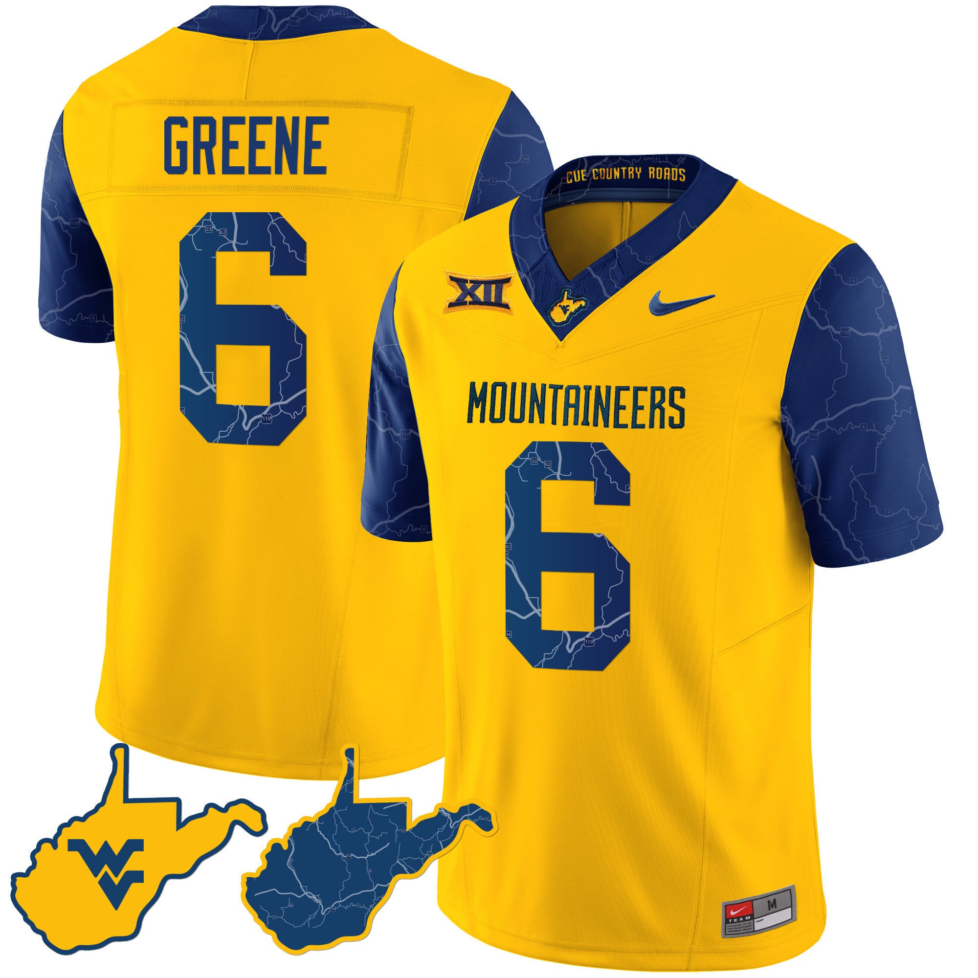 WVU Mountaineers #6 Jersey - Nike West Virginia Mountaineers #6 Jersey