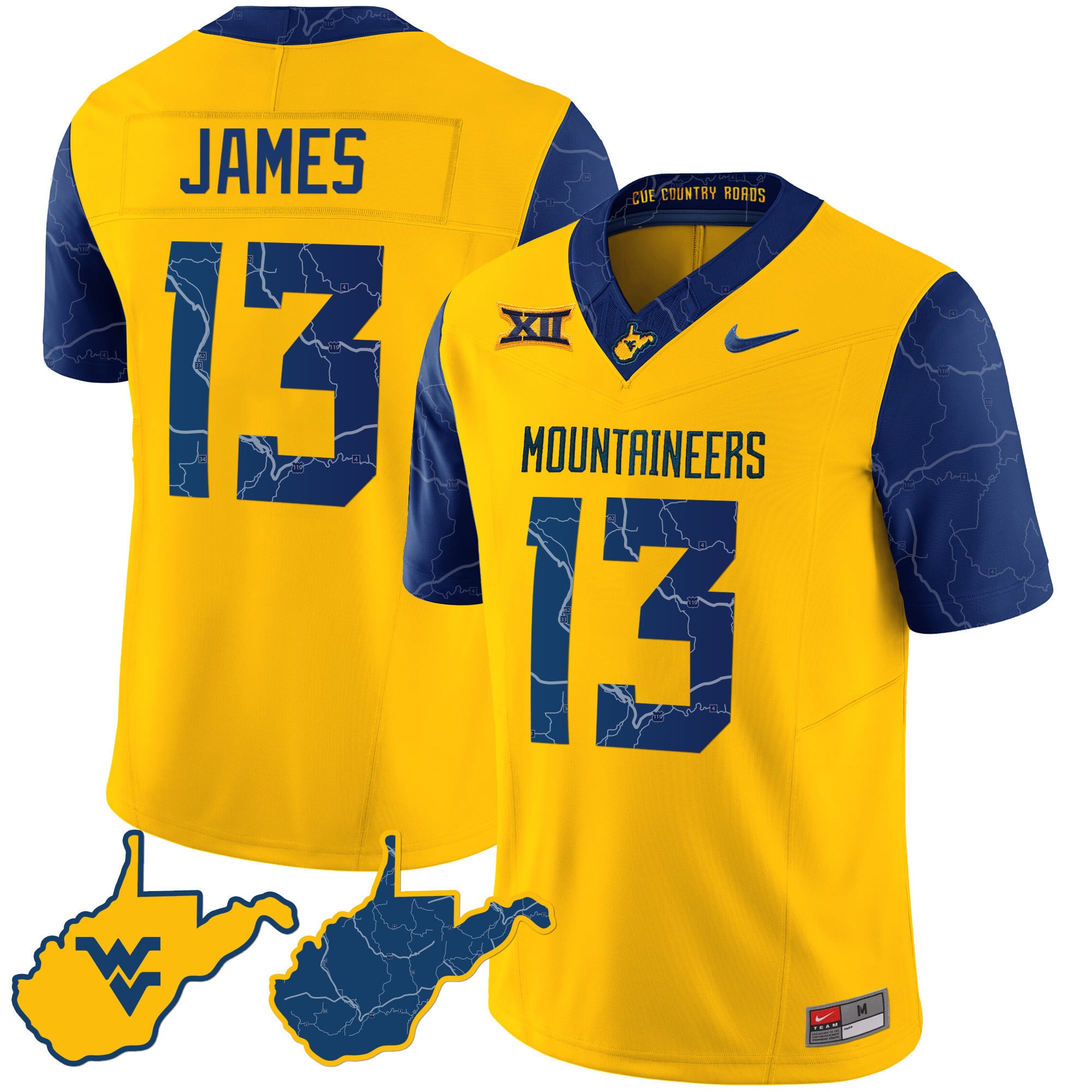 Alternative view of WVU Mountaineers #6 Jersey - Nike West Virginia Mountaineers #6 Jersey