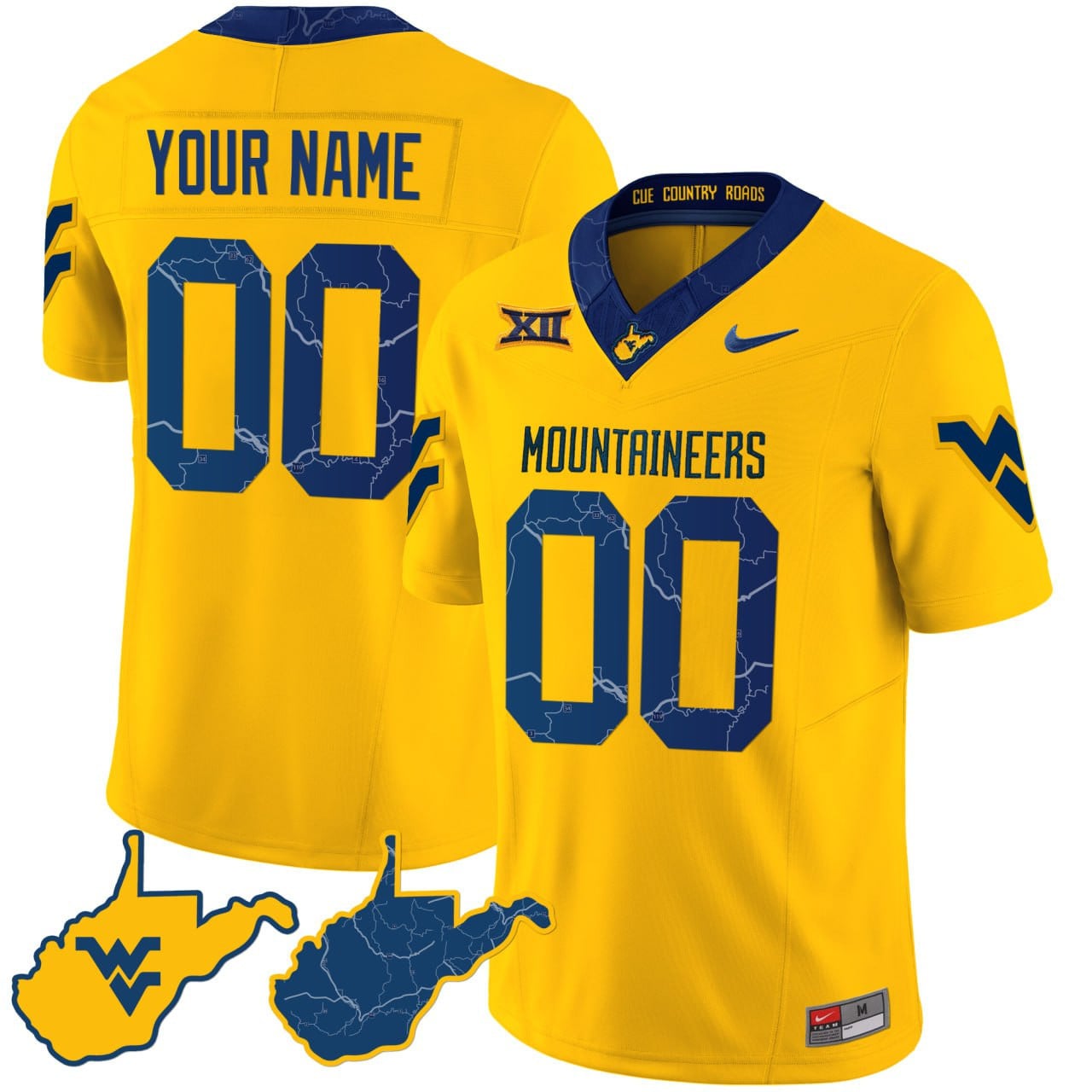 WVU Mountaineers Gold Jersey nike - Nike WVU Mountaineers Gold Jersey