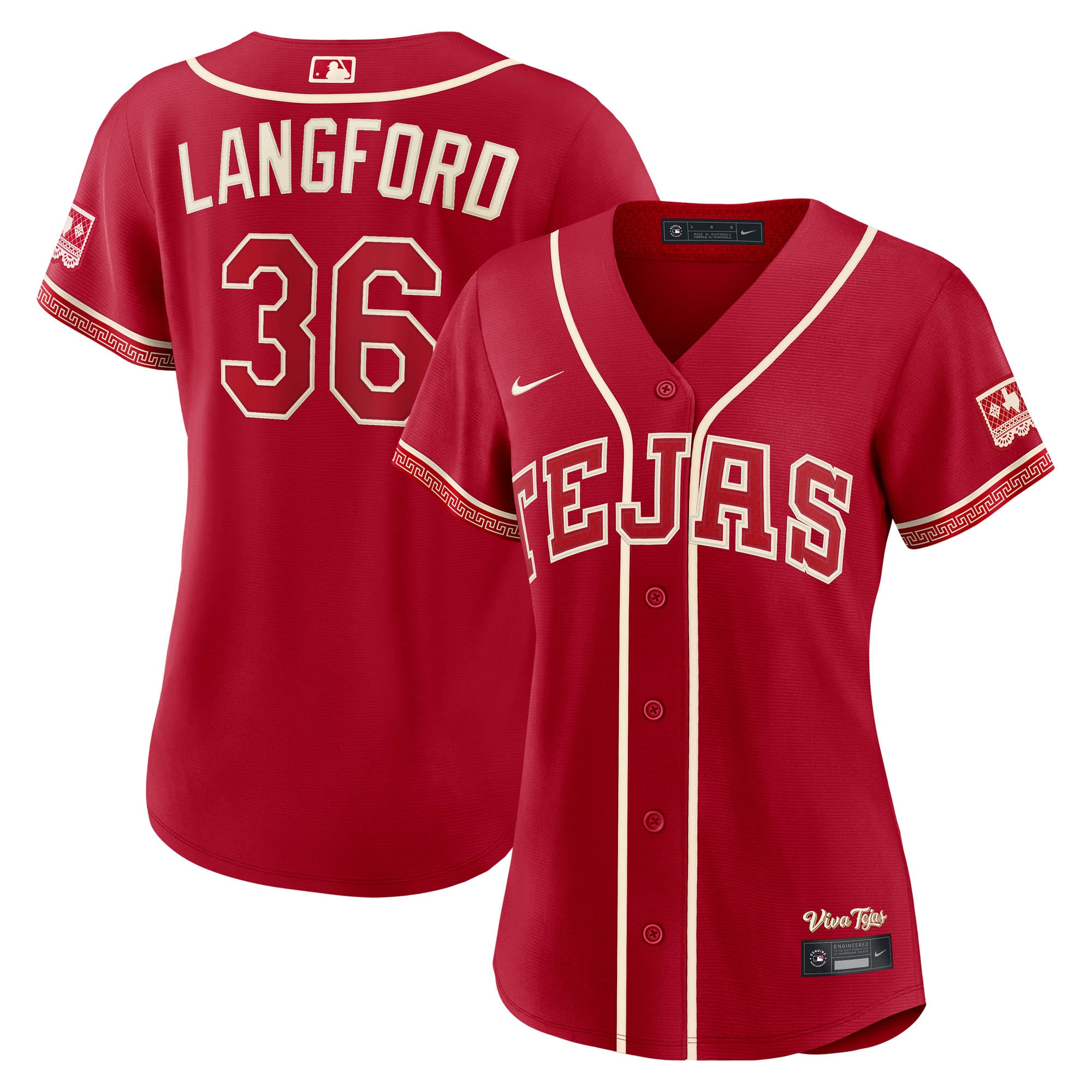Wyatt Langford Texas Rangers Women's 2026 City Connect Stadium Jersey - Red