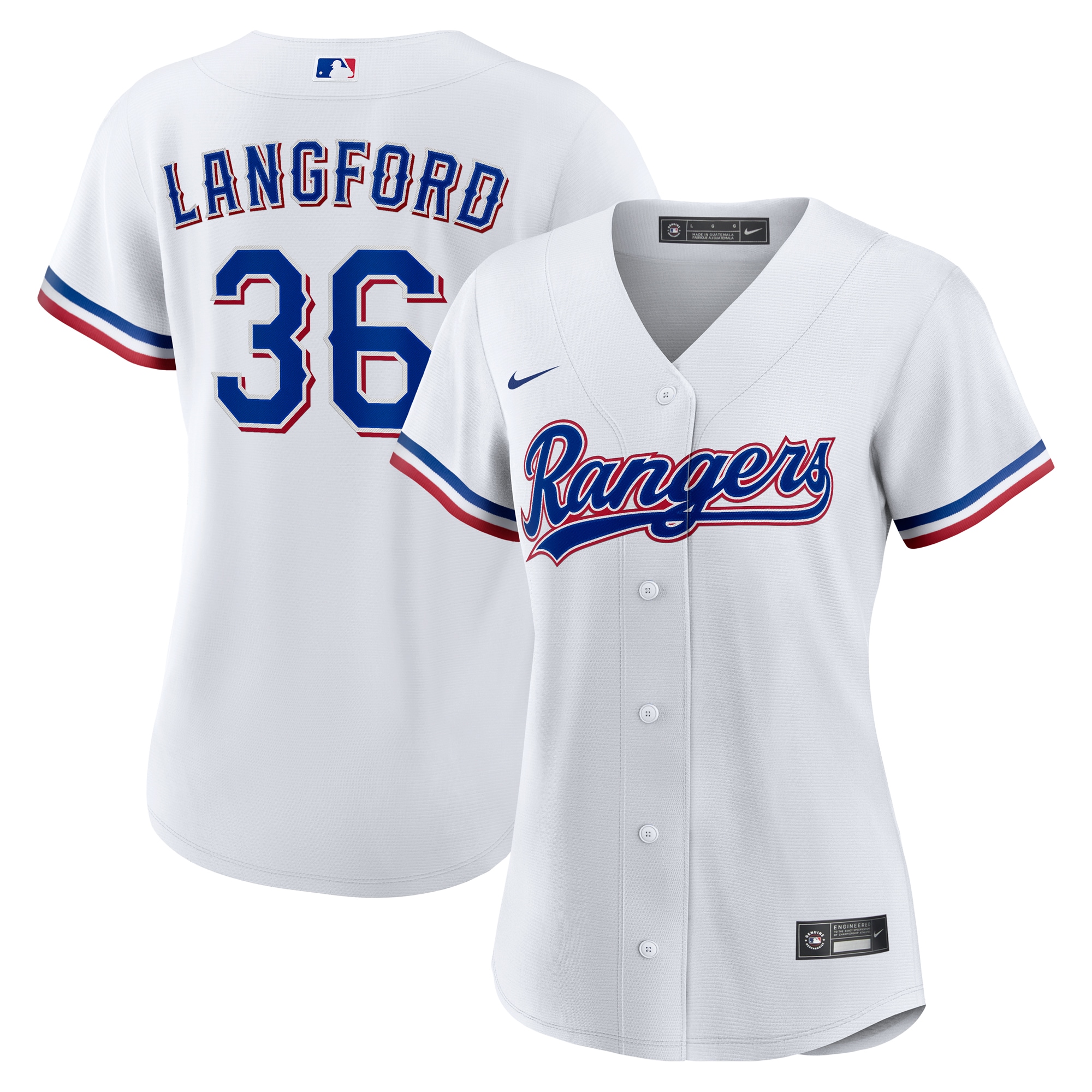 Wyatt Langford Texas Rangers Women's Home Jersey - White