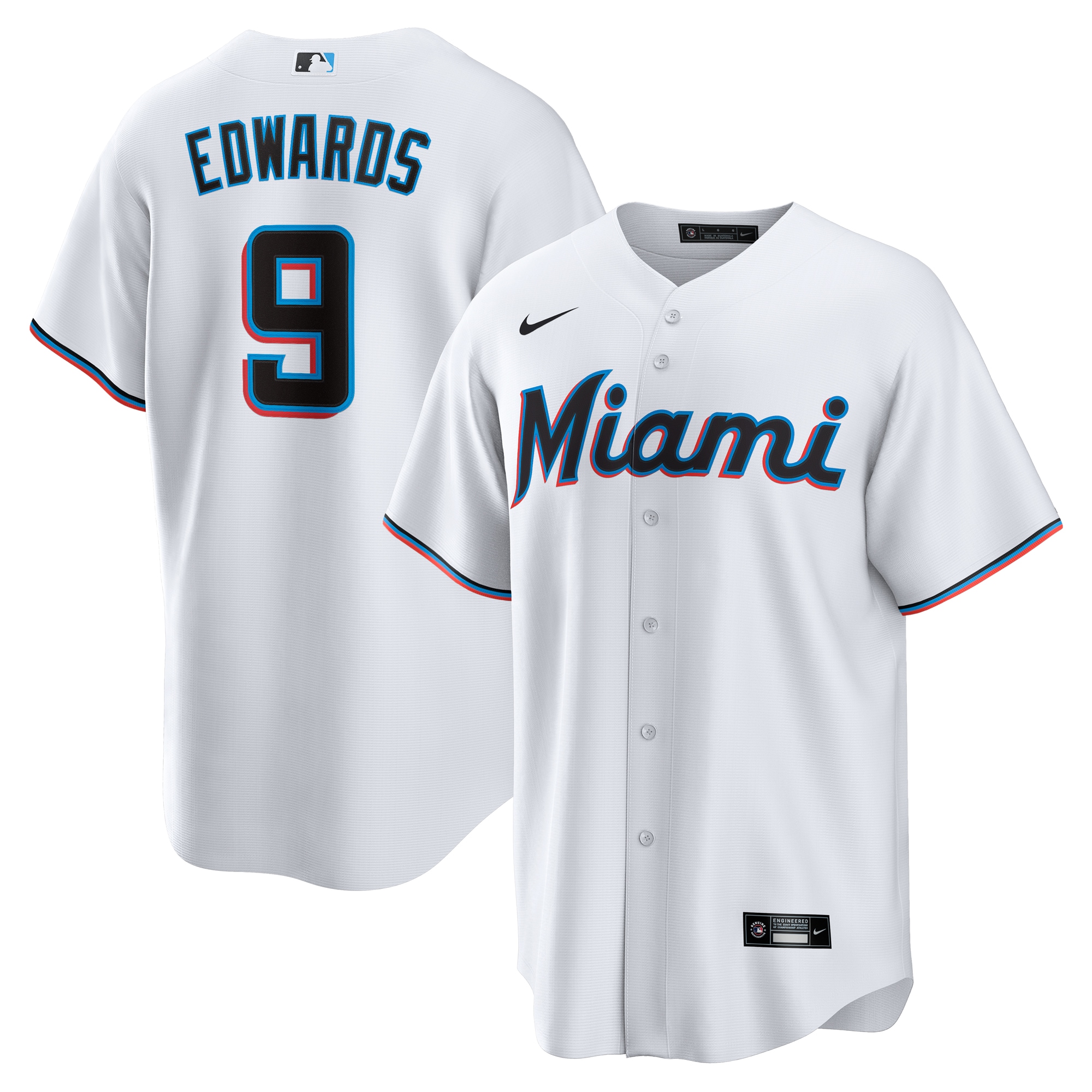 Xavier Edwards Miami Marlins Home Jersey - White