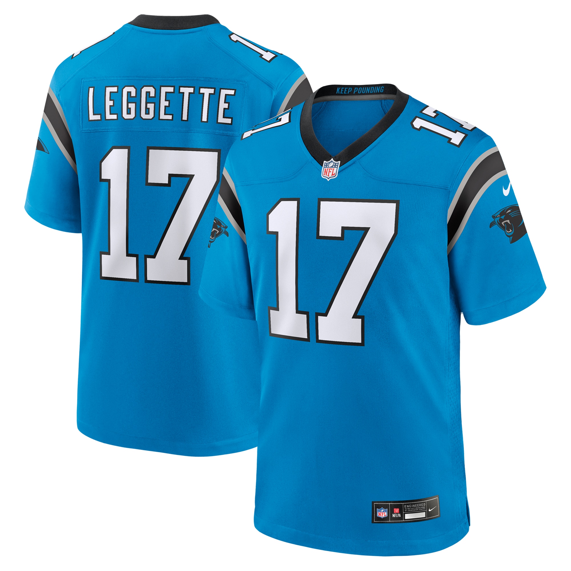 Xavier Legette Carolina Panthers Alternate Game Jersey - Blue