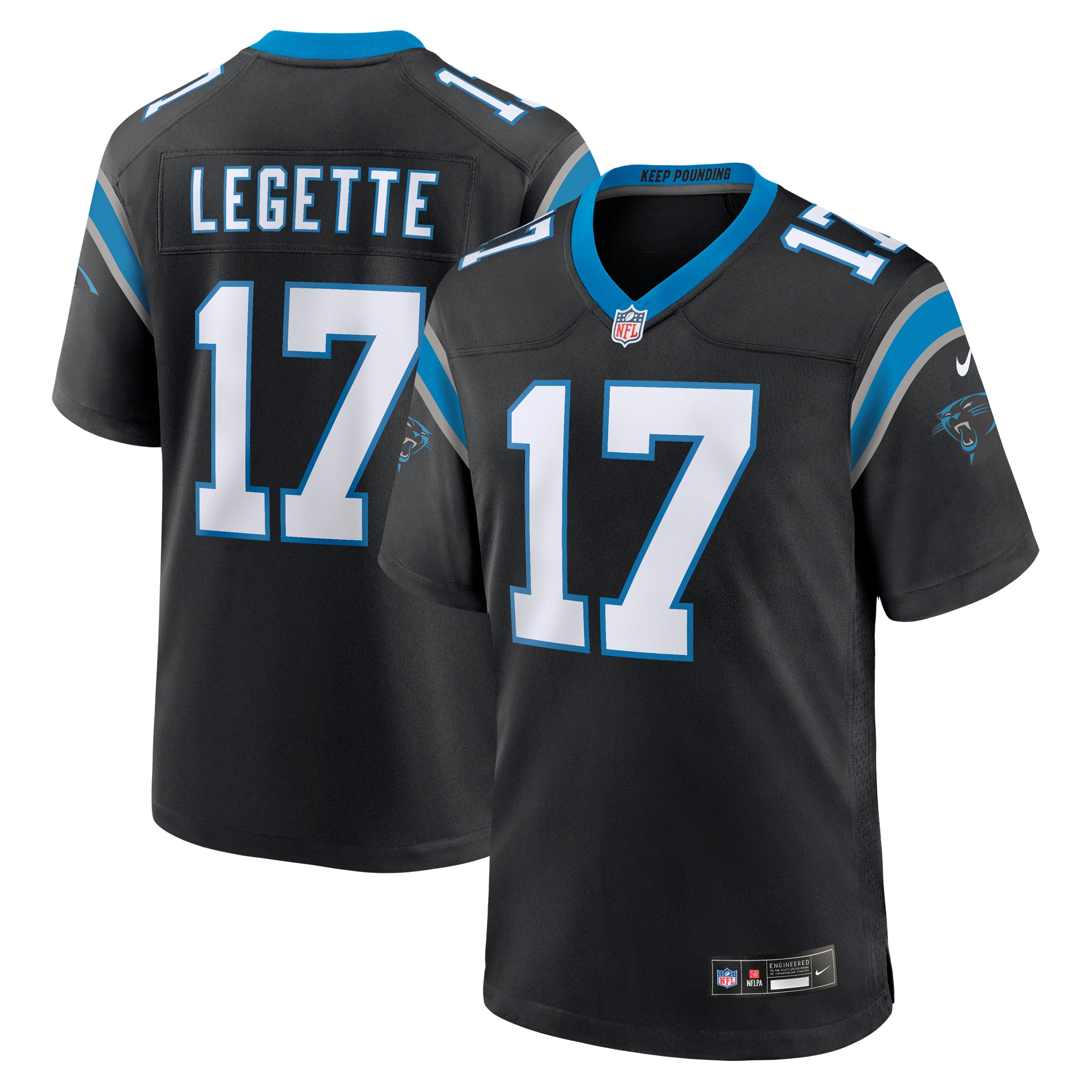 Xavier Legette Carolina Panthers Team Game Player Jersey