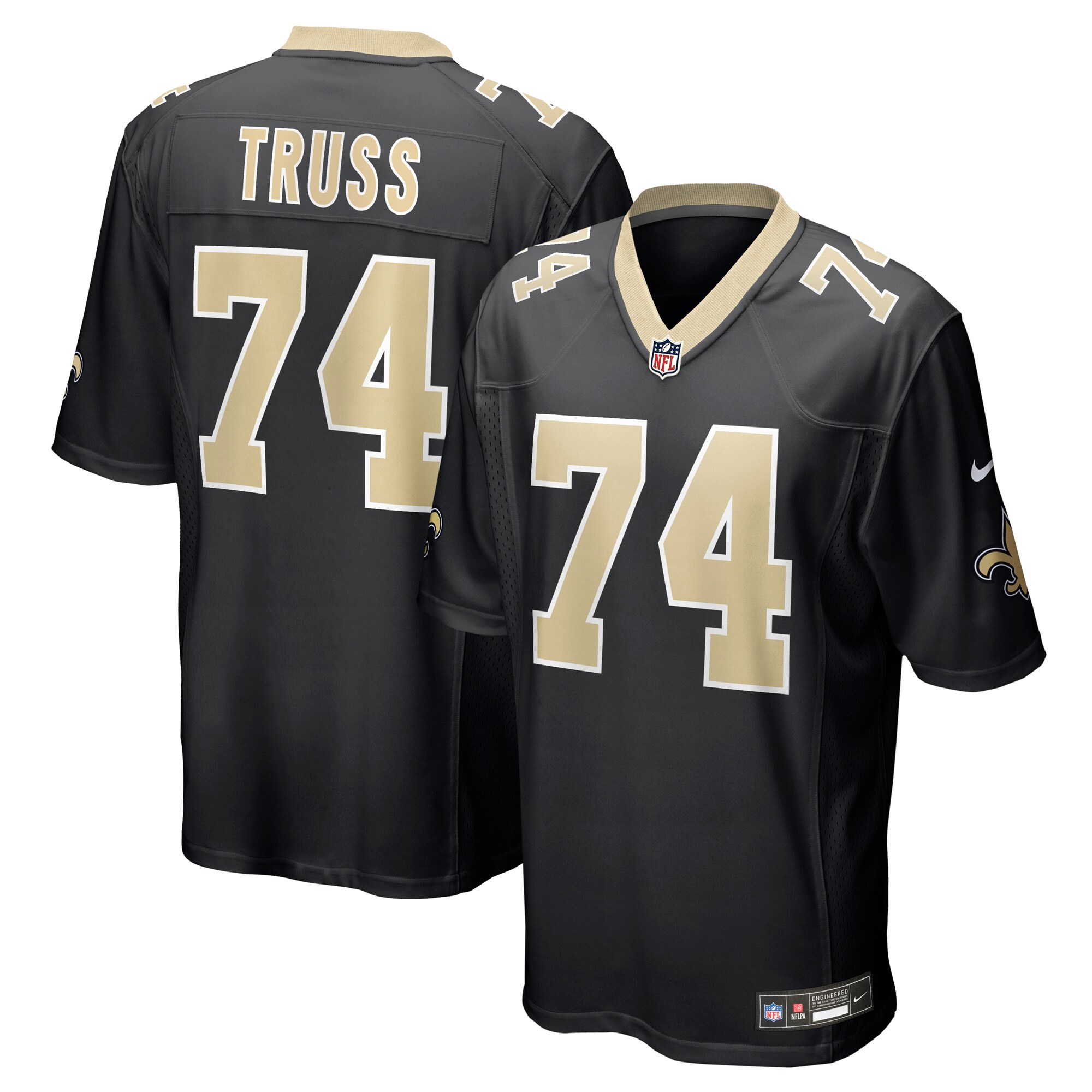 Xavier Truss New Orleans Saints Team Game Jersey - Black