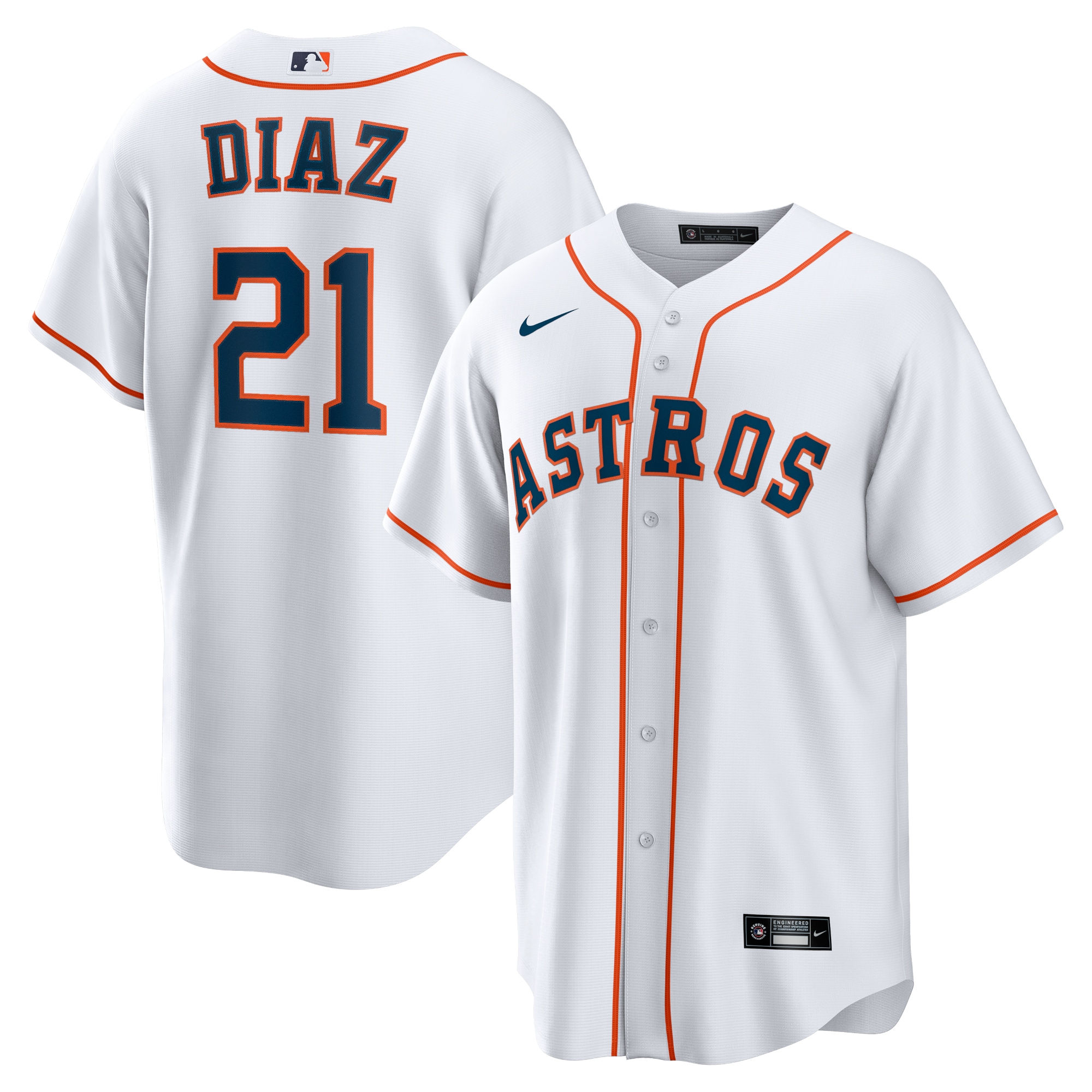 Yainer Diaz Houston Astros Home Jersey - White